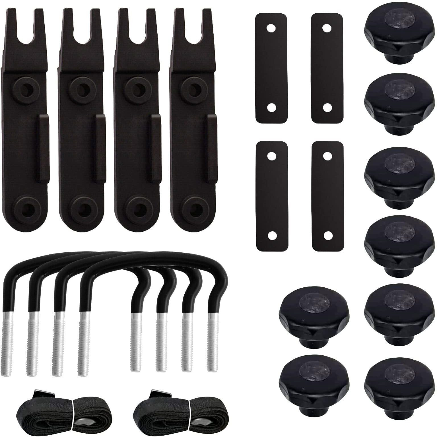 Atnvidsg Roof Box U-Bolt Clamps/Roof Rack Clamps Car Truck Universal Stainless Steel U Brackets Installation Accessory 85Mm Inside Width  With 8 Lock Nuts  2 Straps Cargo Box Mounting Bracket (4Pcs)