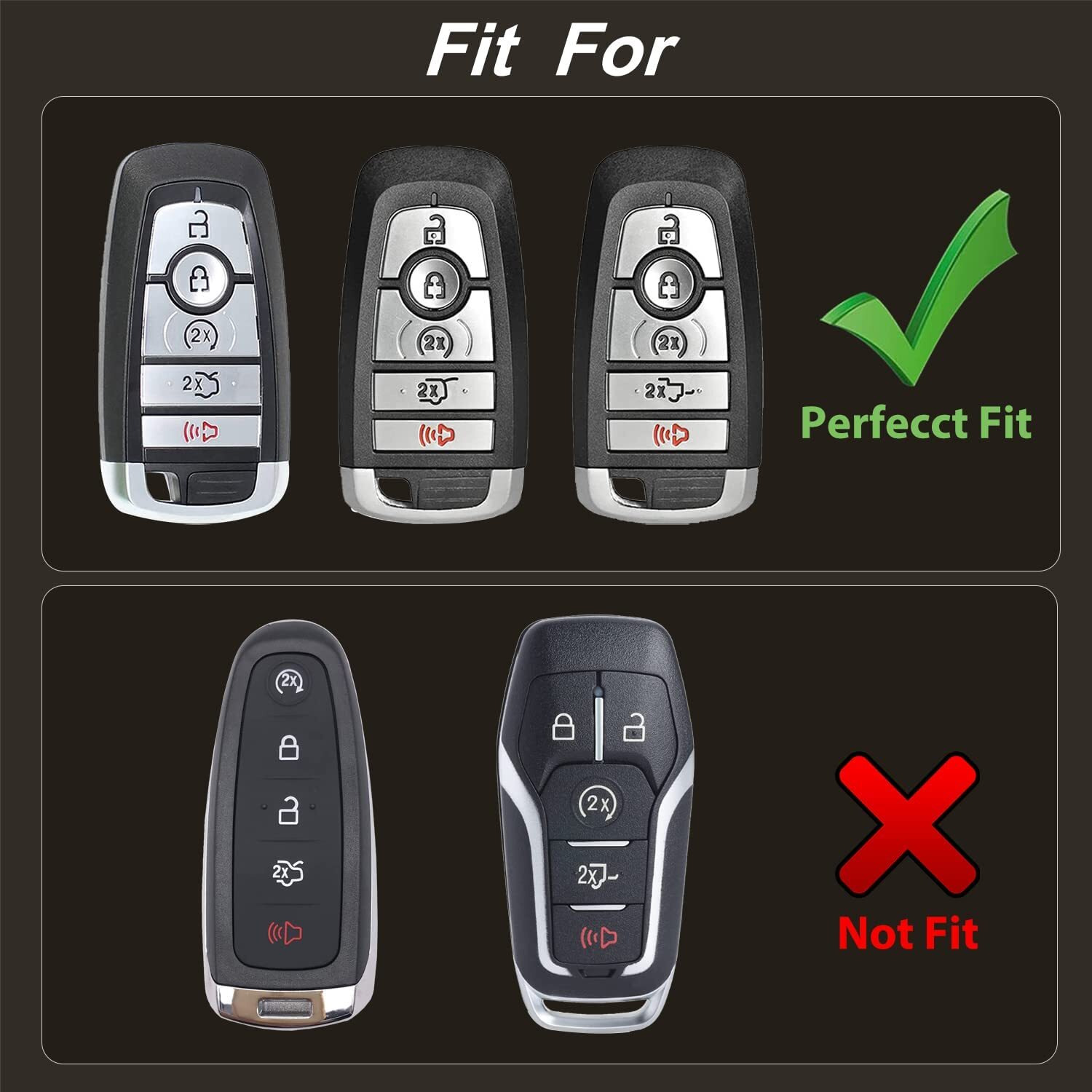 Ollen Key Fob Cover With Bling Ring  Fit For Ford Fusion Escape Expedition Explorer Edge Maverick Mustang Ranger F150 F250 F350 F450 F550  Etc  Full Protection Soft Tpu Key Case  Black