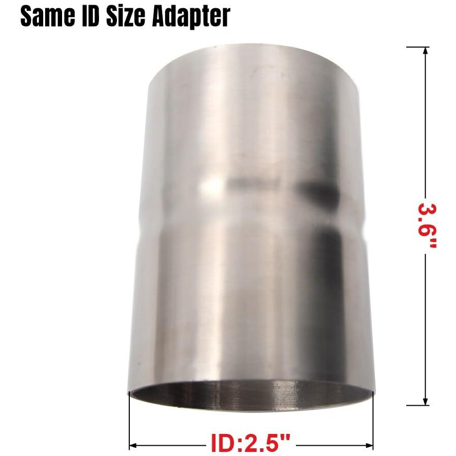 Universal Id 2.5"" To Id 2.5"" Stainless Steel Exhaust Reducer Adapter Coupler Pipe (2 1/2"" X 3.6"")