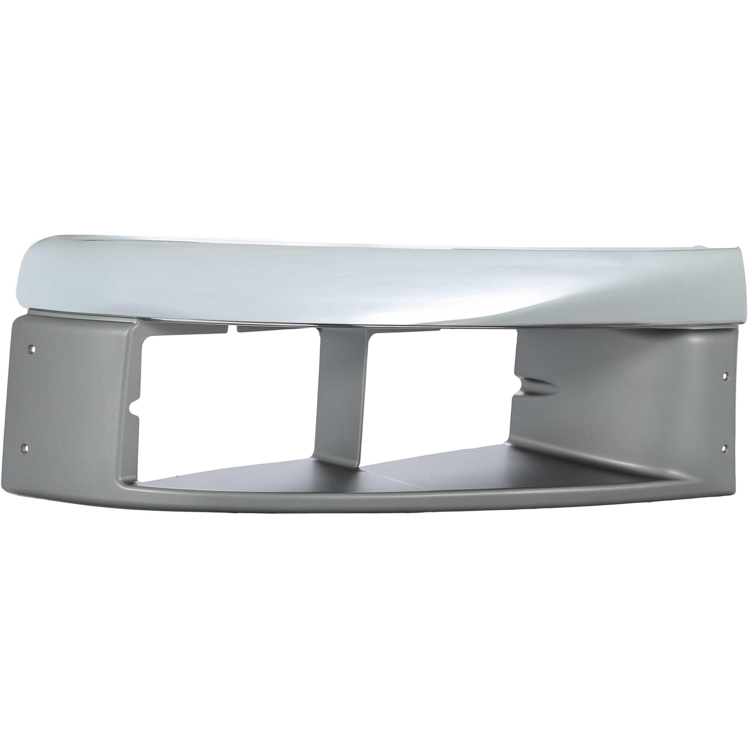 Hecasa Right Headlight Bezel Compatible With 2004-2009 Gmc Topkick C4500 / C5500 Chevy Chevrolet Kodiak C4500 / C5500 Headlamp Trim Replacement For 15036038 Silvery+Black Passenger Side