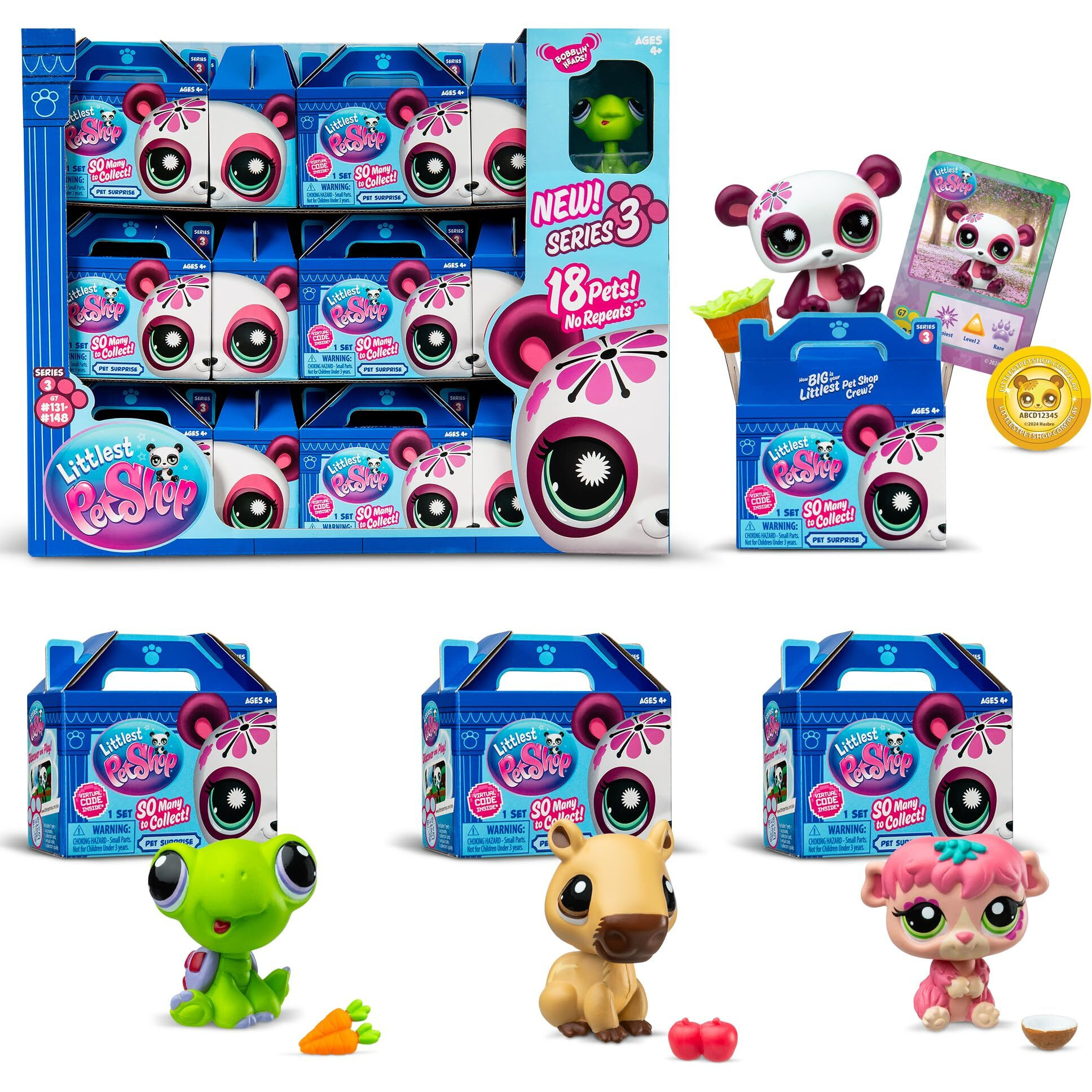 Littlest Pet Shop - Pet Surprise Display - Series 3 18 Pets Collector Set + 1 Bonus Pet  Gen 7 Authentic Lps Bobble Head Toy Figure  Collectible Toy Animal  Ages 4+