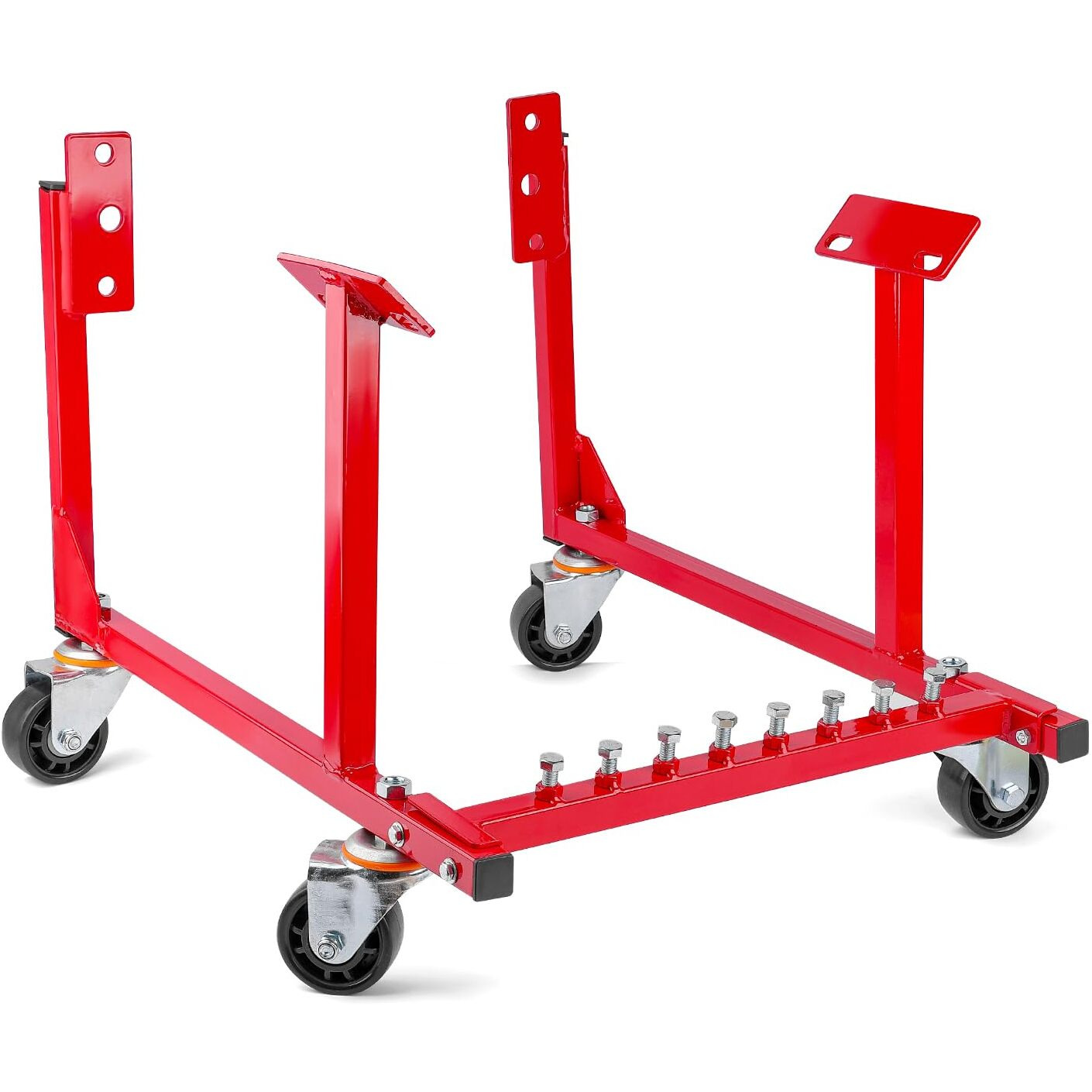 National Standard Rolling Engine Cradle Stand With Wheels  Fits Chevy V8 Small Block And Big Block  Steel Construction  Built In Hardware Storage  Easy Assembly