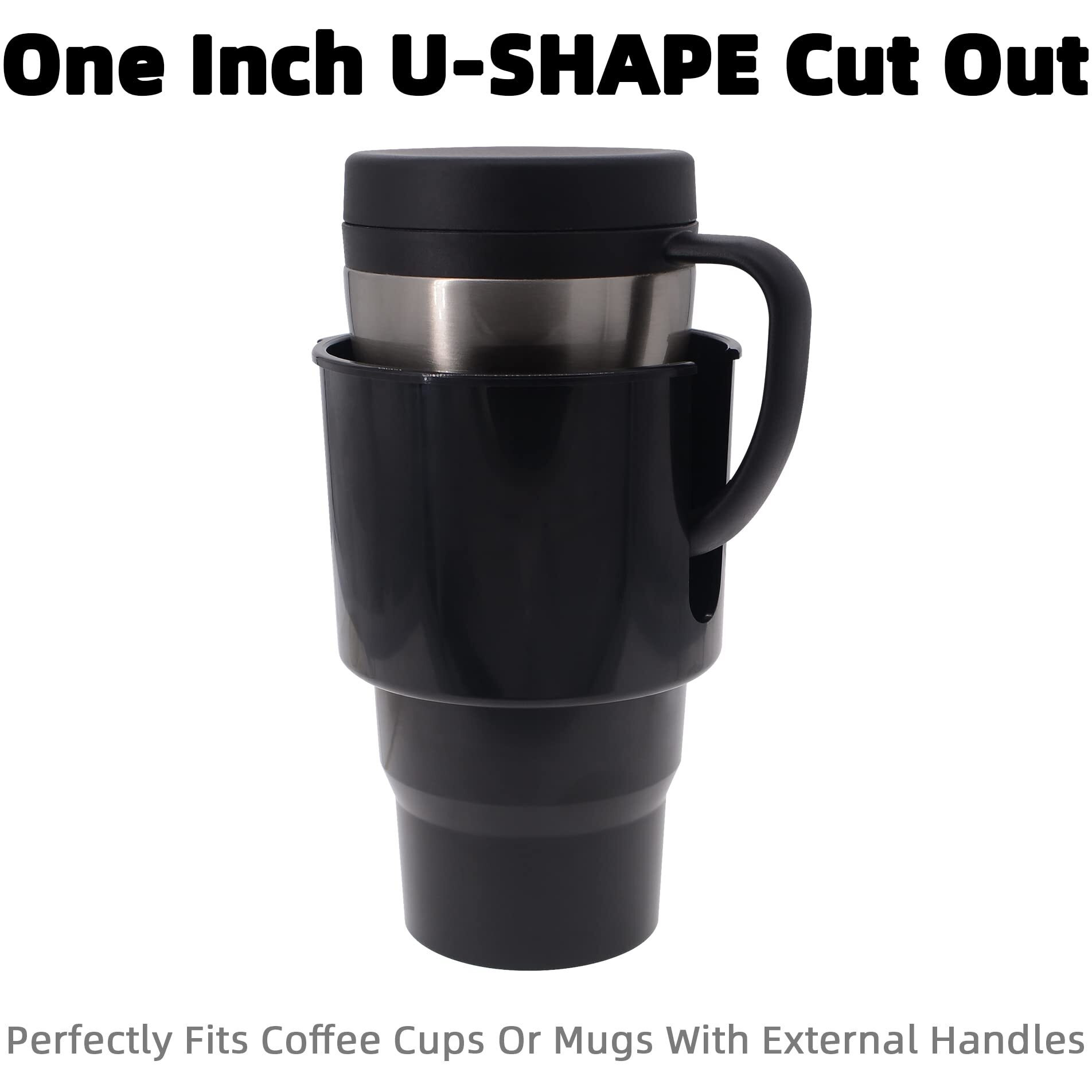 Isaddle Large Car Cup Holder Adapter Compatible With Hydro Flask 32Oz 40Oz 50/50 Flask  Yeti 24/30/36Oz  Nalgene 32Oz Coffee Mugs - Car Interior Accessory Big Bottles Car Cup Holder (Up To 3.8 Inches)