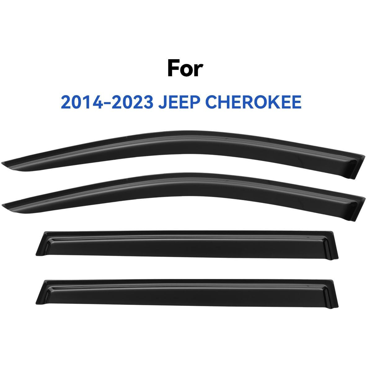Window Visors Rain Guards For 2014-2023 Jeep Cherokee  Out-Channel Window Vent Wind Deflectors Visors Shades For 14-23 Cherokee