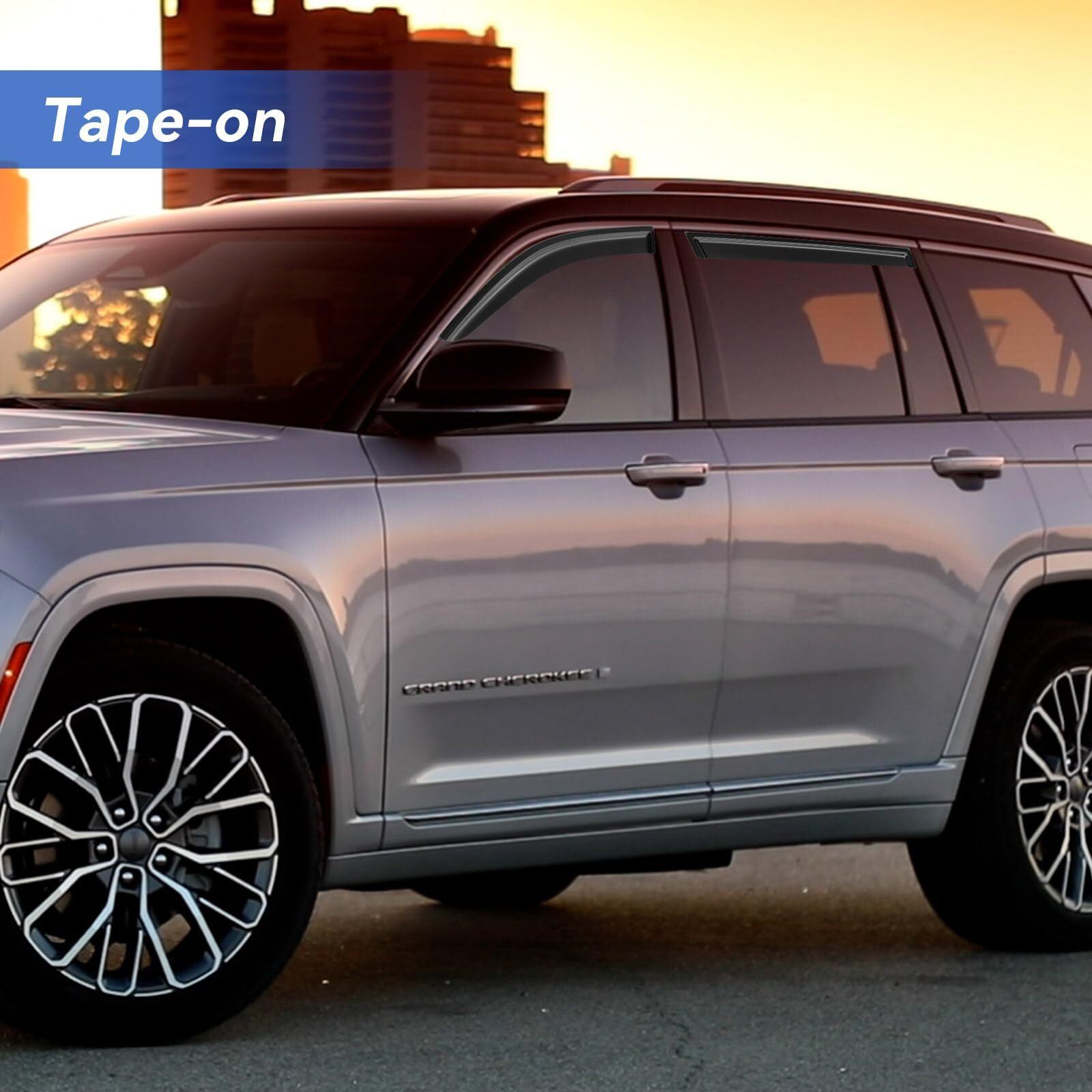 Window Visors Rain Guards For 2014-2023 Jeep Cherokee  Out-Channel Window Vent Wind Deflectors Visors Shades For 14-23 Cherokee