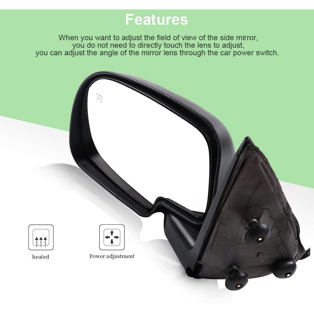 Scitoo Left And Right Side Mirrors Compatible With Chrome 1999-2002 For Gmc Sierra Yukon Yukon Xl For Chevy Silverado Suburban Tahoe Power Adjusted Heated Manual Folding