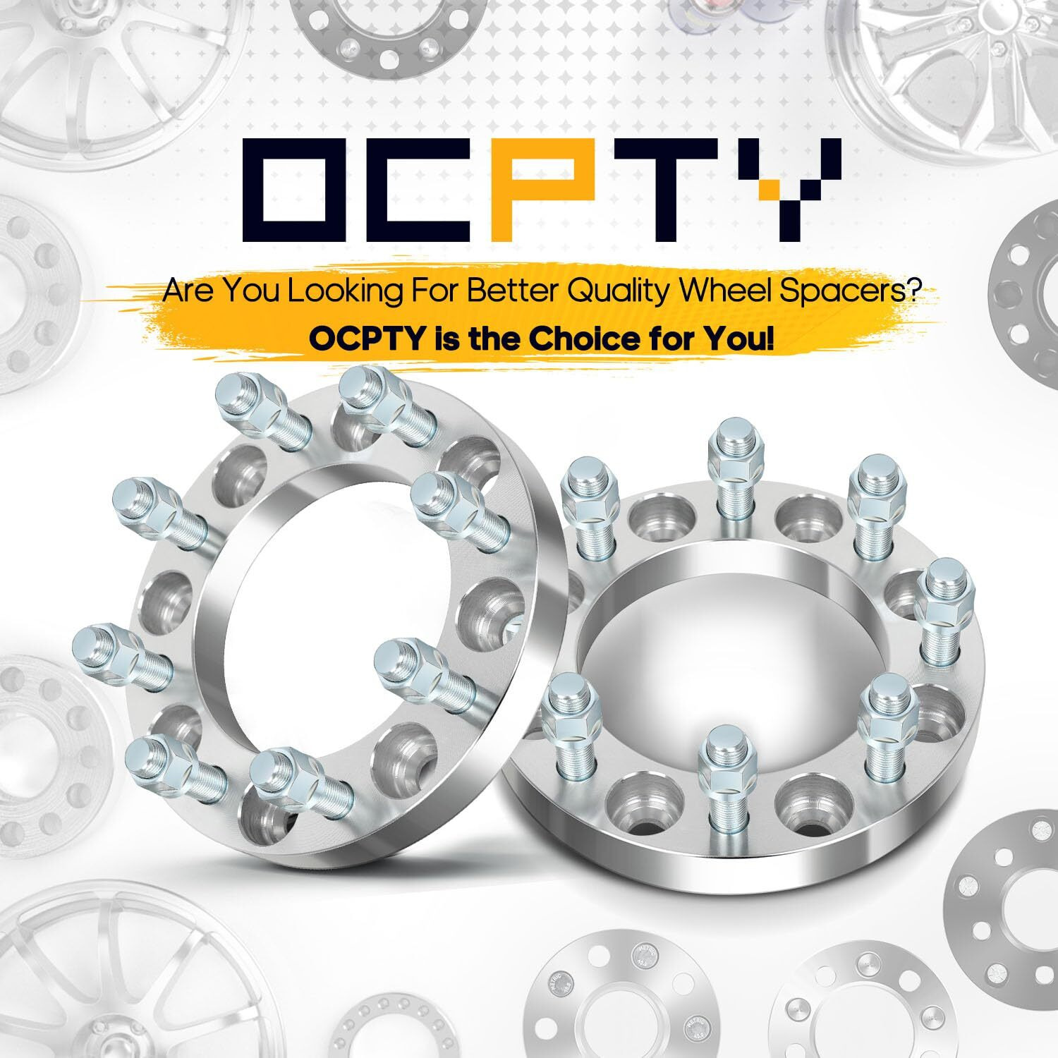 Ocpty 2 Pcs 1"" (25Mm) Wheel Spacers 8 Lug 8X6.5 To 8X6.5 (8X165.1To8X165.1) With 9/16"" Studs Fits For Ram For Dodge For Ford Wheel Spacers
