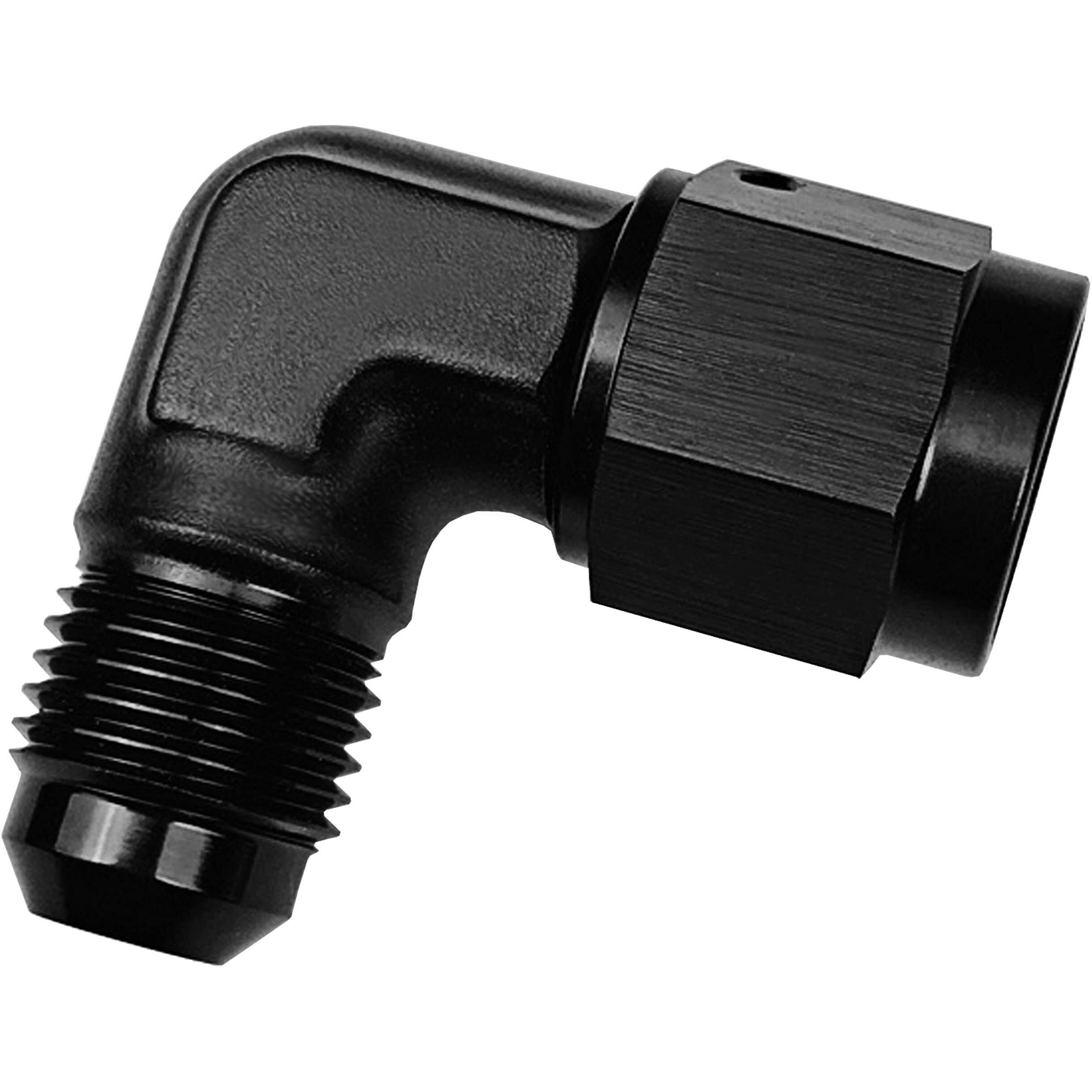 Female 10An To Male 10 An Flare 90 Degree Hose Union Bulkhead Fuel Fitting Adapter Forged Elbow Swivel Hose Connector Black Alumiunm Anodized