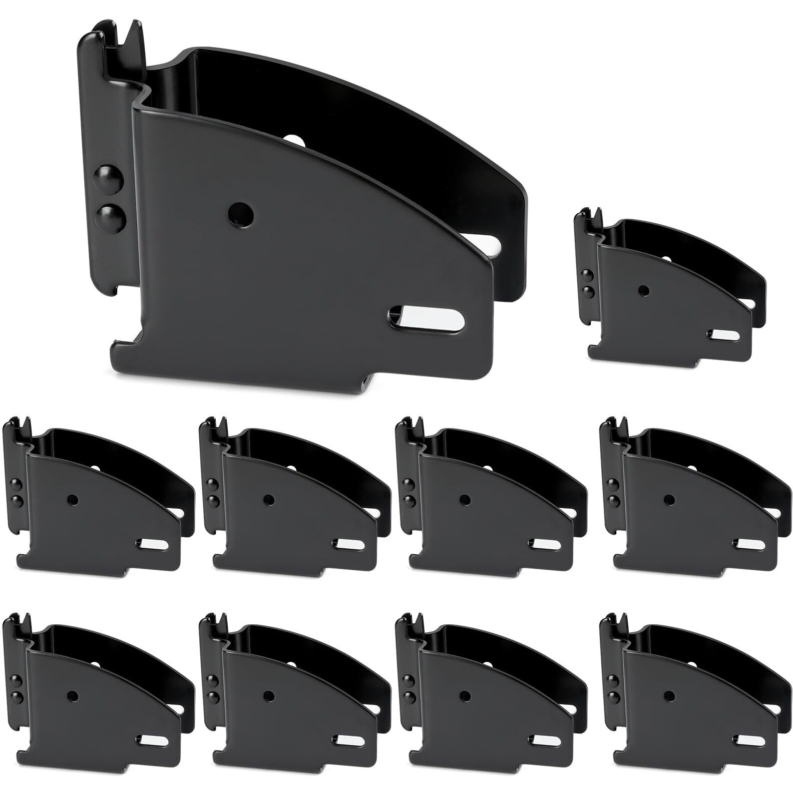 Tenvone 10 Packs Black E-Track Wood Beam End Socket  E Track Accessories Wood Beam Brackets Fit For 2X4 2X6 In Cargo  Truck  Trailer  Storage Lumber Bracket Tie-Down Systems  Shelf Brackets