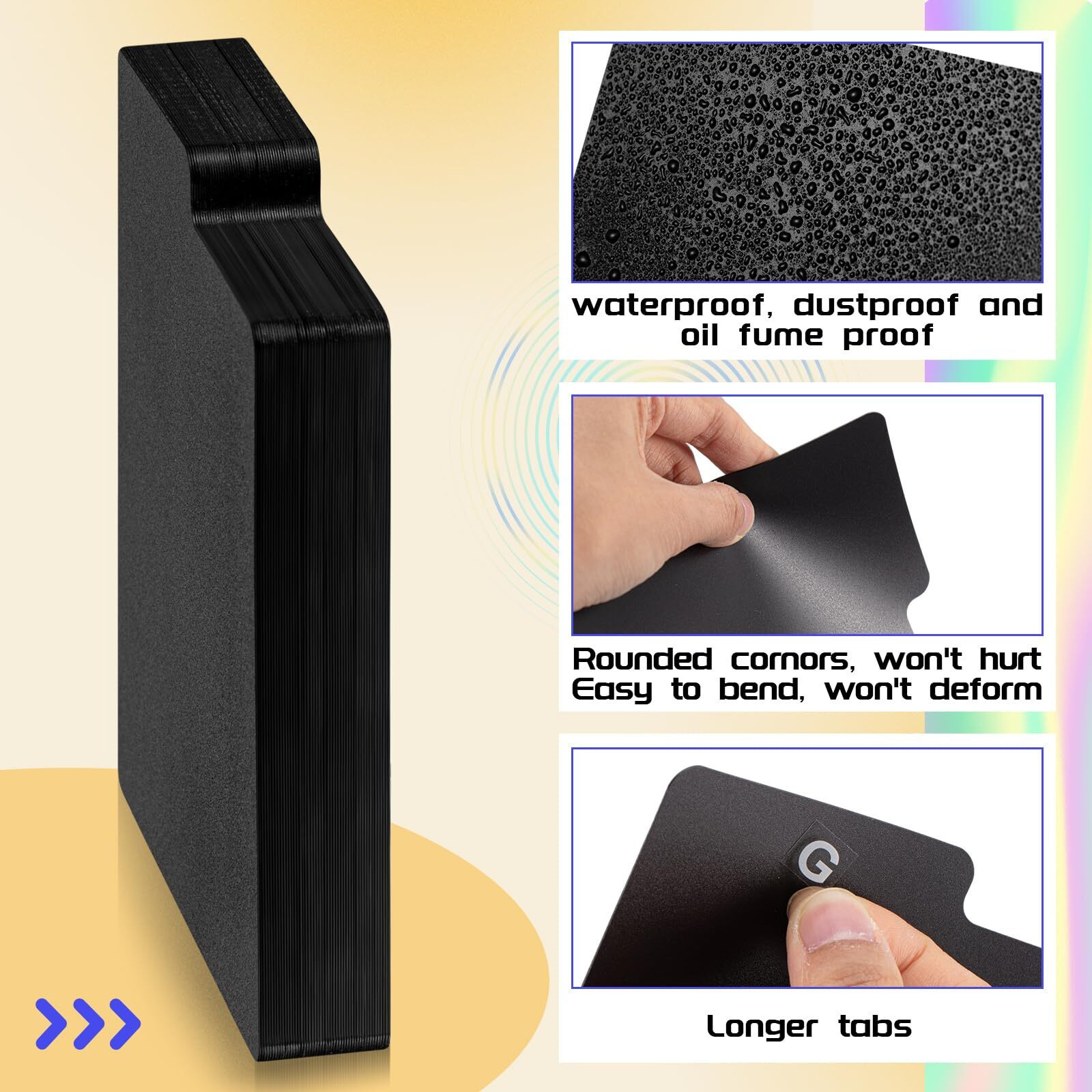 Skyygemm 50 Pcs Cd And Dvd Dividers With Tabs 5 X 5.5 Inch Compact Black Comic Book Disc Dividers Vinyl Cd Storage File Guides Polypropylene Plastic Organizer With Letter Alphabet Label Stickers