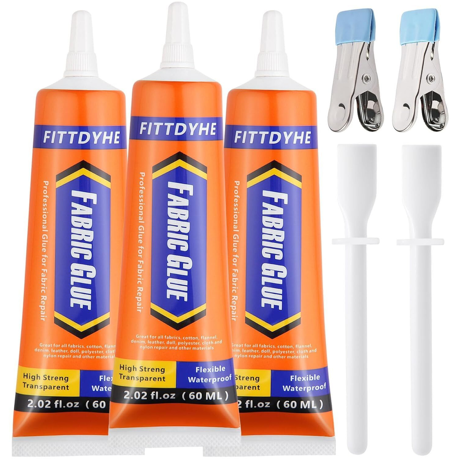 3Pcs Fabric Glue Permanent  60 Ml Washable Clear Clothing Glue  Super Fabric Glue For Rhinestones  Patches  Clothes  Denim  Leather  Polyester  Fabrics  Doll Repair  Flannel  Cotton