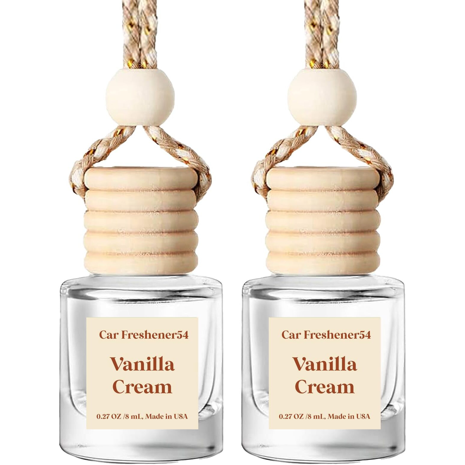 Car Air Freshener Hanging 2 Pack Vanilla Cream Essential Oil Diffuser For Cars  45+ Days Long-Lasting Fragrance  Air Freshener Diffuser Oil For Car Car Air Freshener For Women Gift  Made In Usa