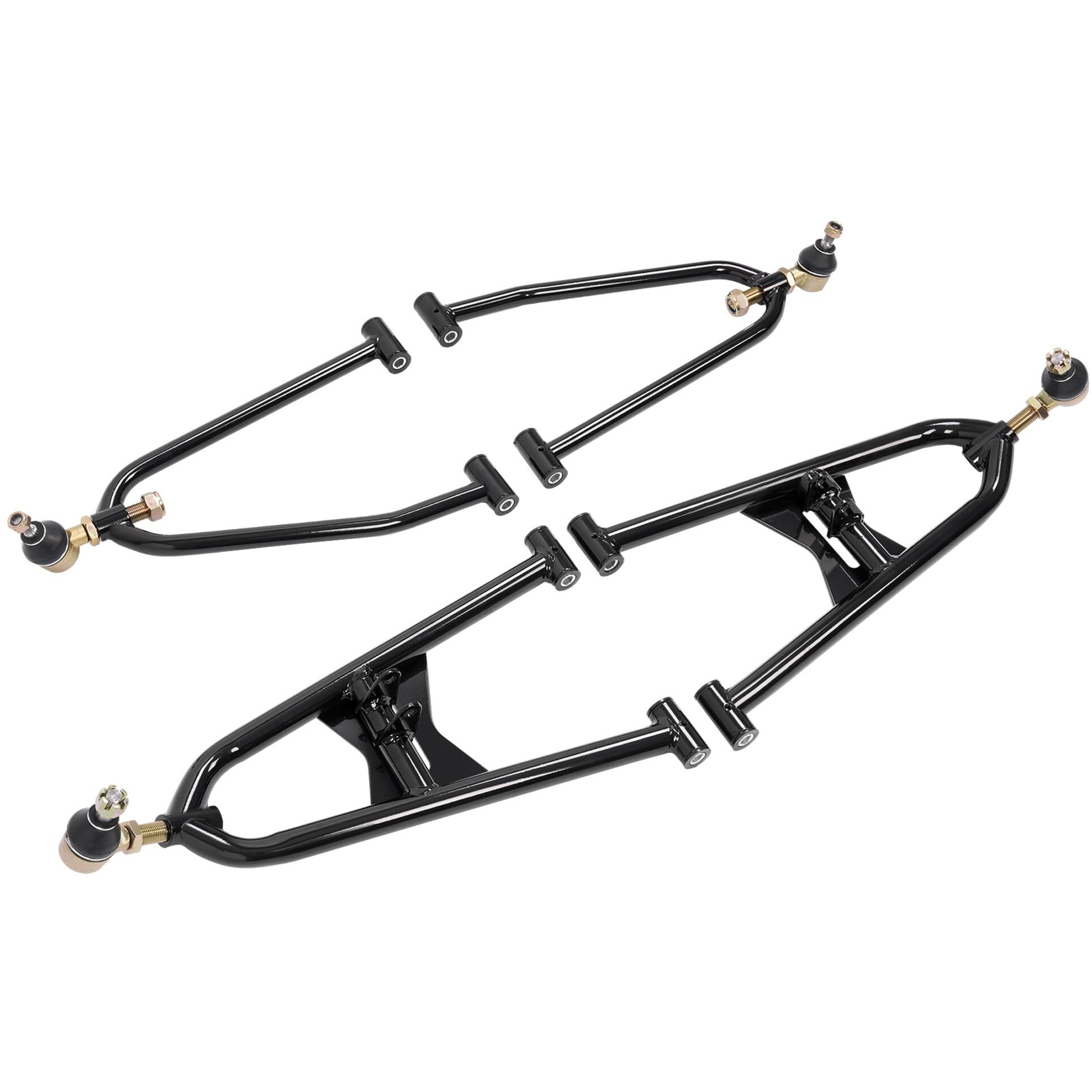 Kuafu Front A Arm Compatible With 2005-2008 Kawasaki Kfx400/ Suzuki Quadsport Z400 Ltz 400 Adjustable Arms Suspension Black&Silvery