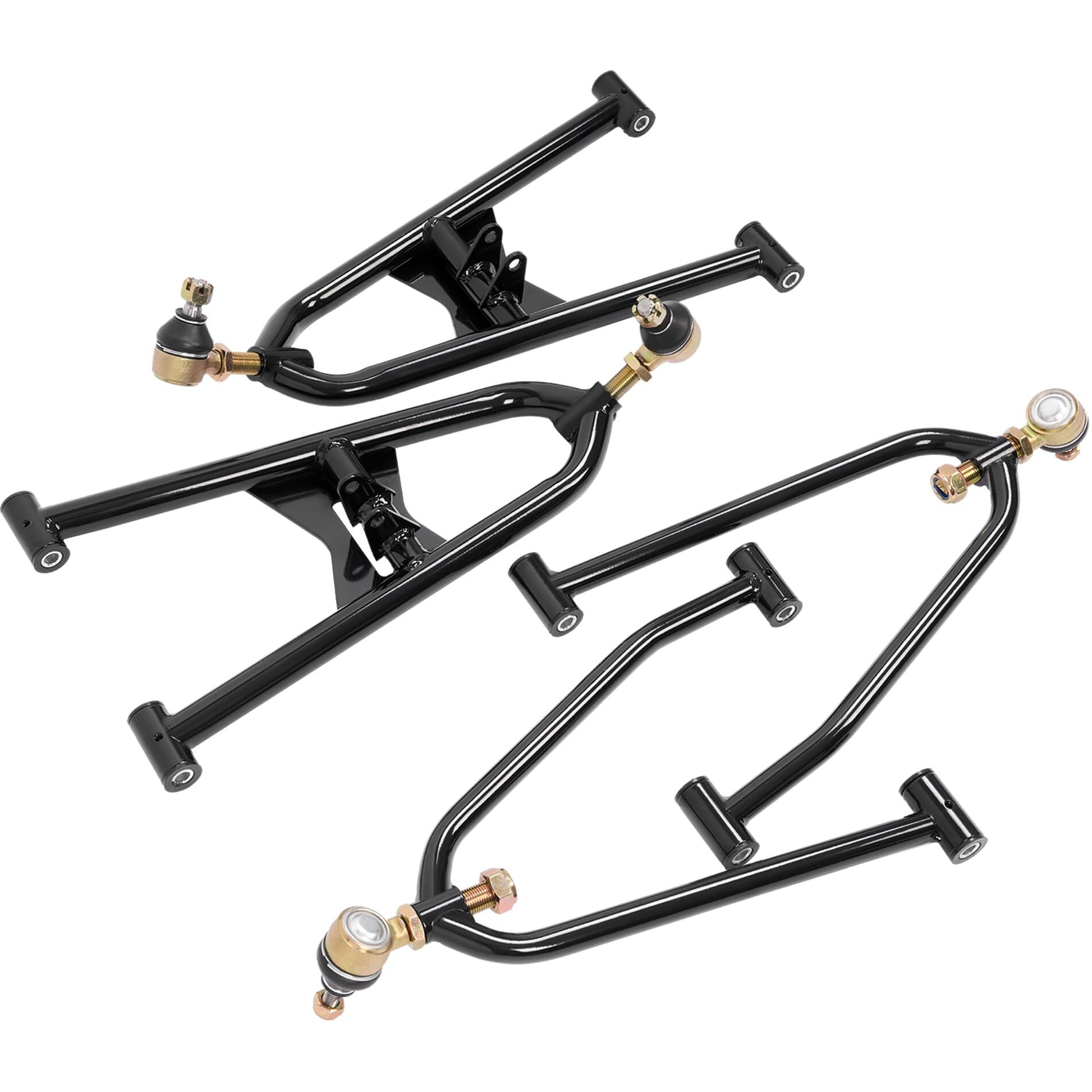 Kuafu Front A Arm Compatible With 2005-2008 Kawasaki Kfx400/ Suzuki Quadsport Z400 Ltz 400 Adjustable Arms Suspension Black&Silvery