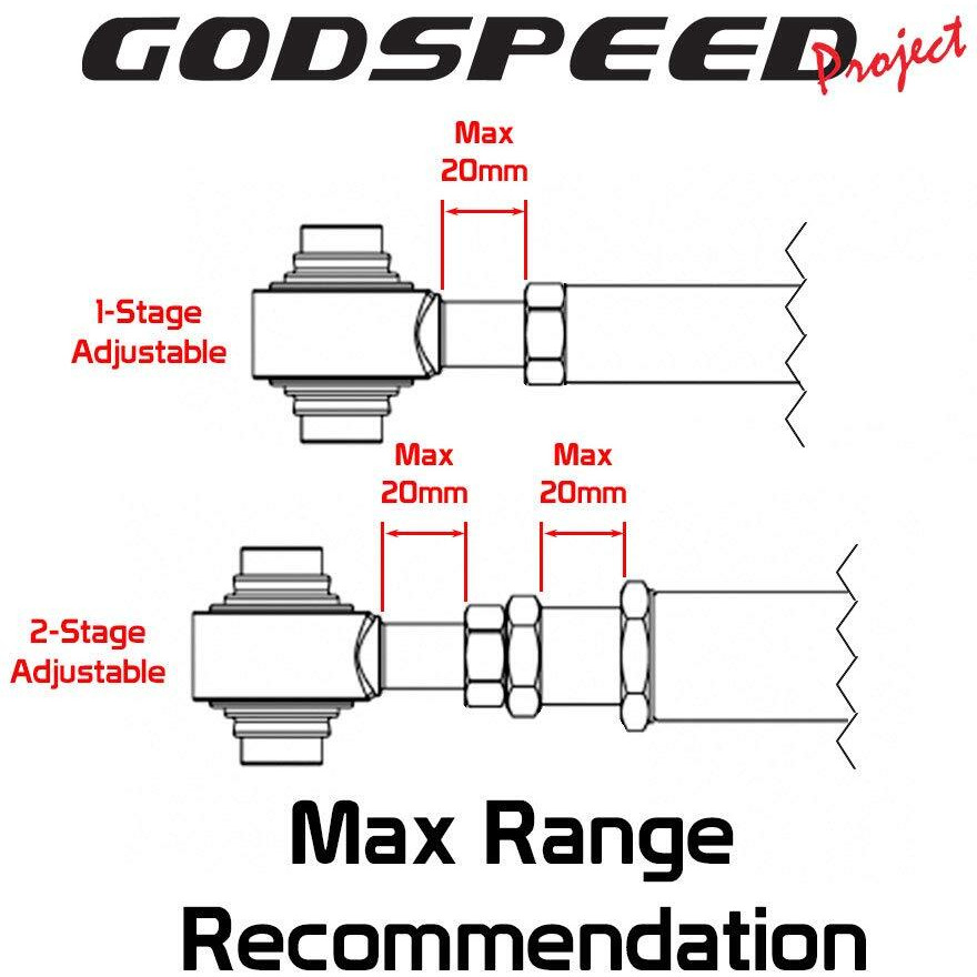 Godspeed Ak-043-Silver-A Adjustable Rear Camber Arm  Silver  Set Of 2  Compatible With Honda Civic 2006-15