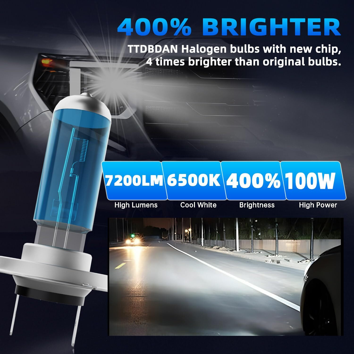 Ttdbdan Headlights Fit For Jaguar Xj8 1998-2003 Halogen Headlight Bulbs H7 High Beam+ H7 Low Beam+ 9006 Fog Light Combo Plug And Play Pack Of 6 (Jaguar Xj8 1998-2003)