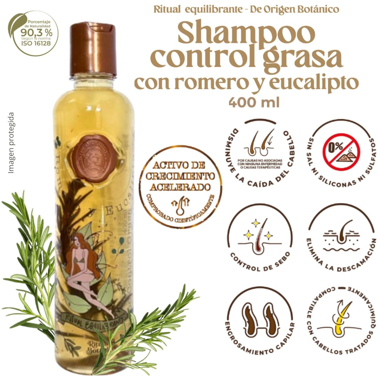 Ritual Botanico Kit 3 Crecimiento Acelerado Ultra Reparador S.O.S Origen BotNico Shampoo De Romero  Mascarilla Bomba Capilar  Acondicionador Intensivo Plex (+ Obsequio)