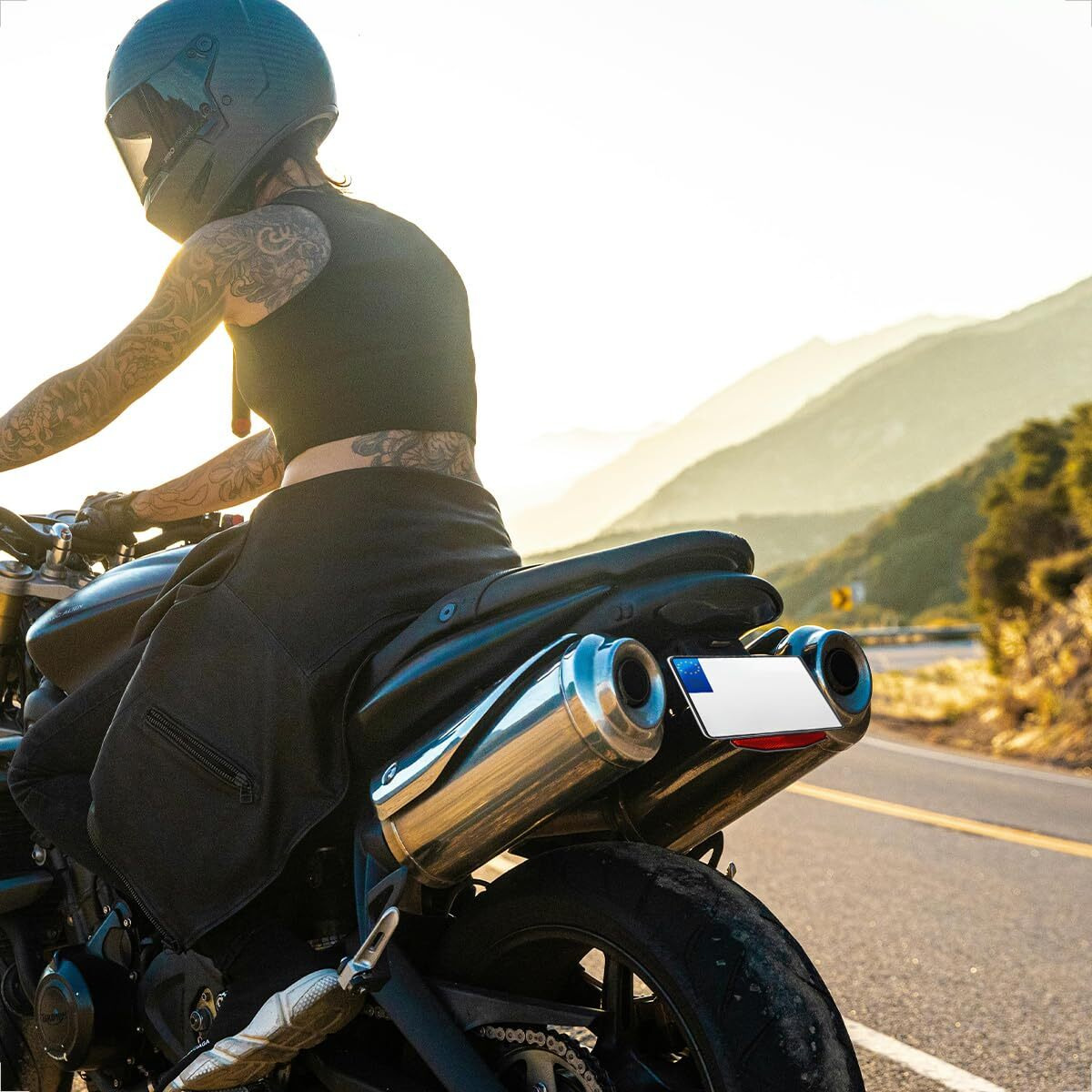 Evermotor Motorcycle Trapezoidal Rear Reflector - Self-Adhesive Warning Sticker With Aluminium Plate  High-Visibility Safety Reflectors For Motorcycle  Bicycle  Scooter  Atv - Waterproof  2 Packs