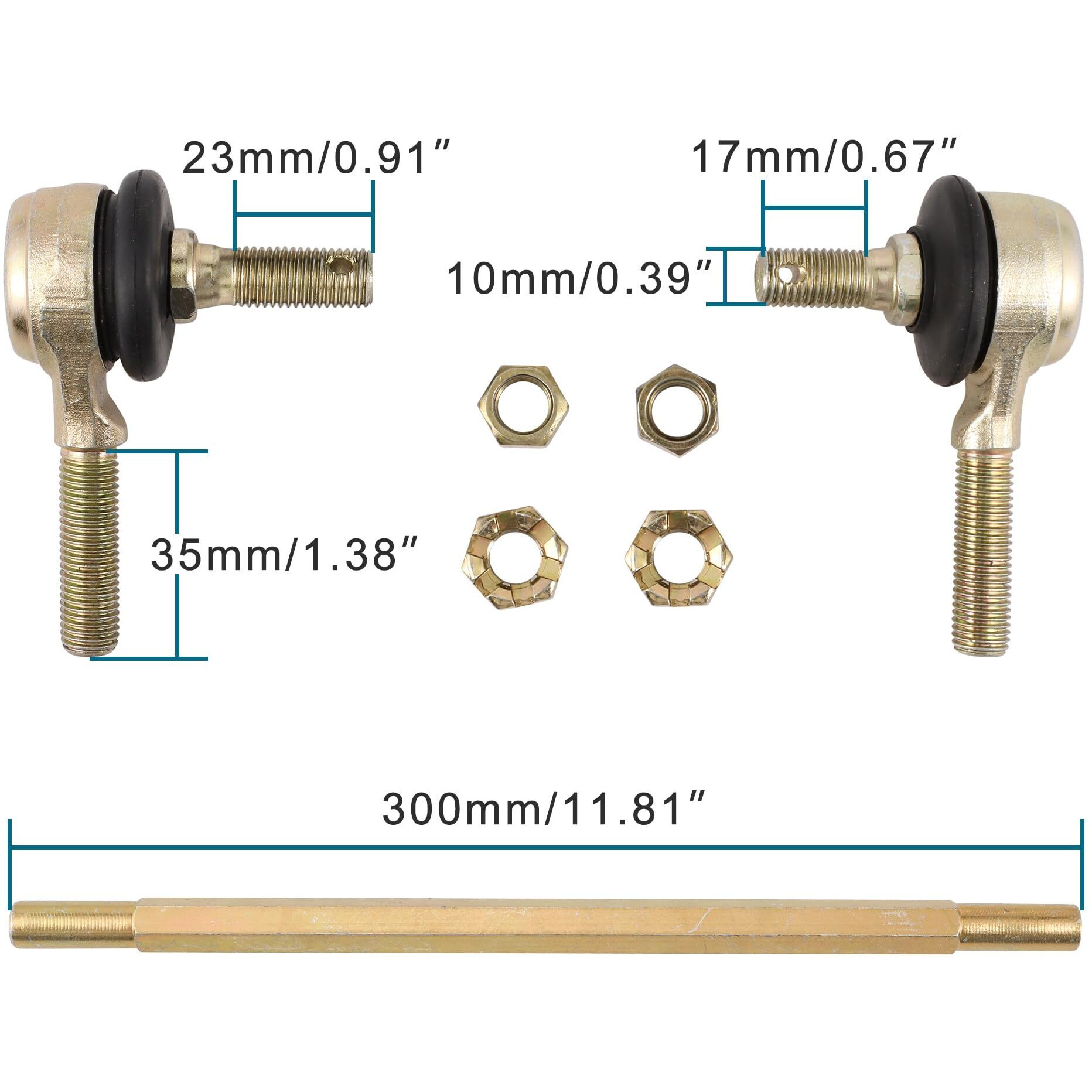 Goofit 290Mm Tie Rod Assembly Replacement For 50Cc 70Cc 90Cc 110Cc 125Cc 150Cc 200Cc 250Cc Atv Go Kart Four Wheeler Motorcycle