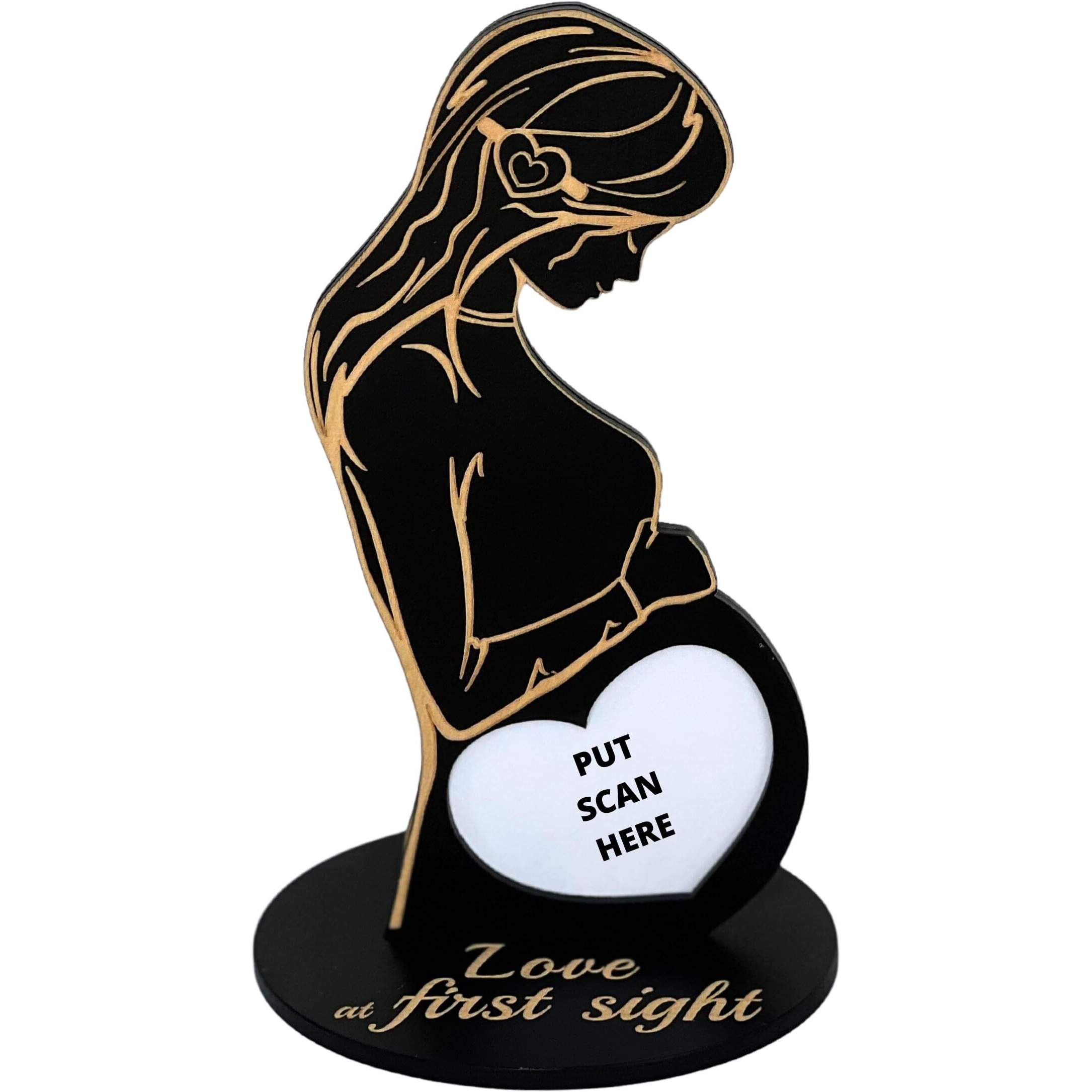 Heart's Sign Baby Ultrasound Photo Frame - Expecting Mom Gift For Pregnant Friend | Pregnant Wife Gifts From Husband | Sonogram Frame Gift For Pregnant Women (Black - Heart)