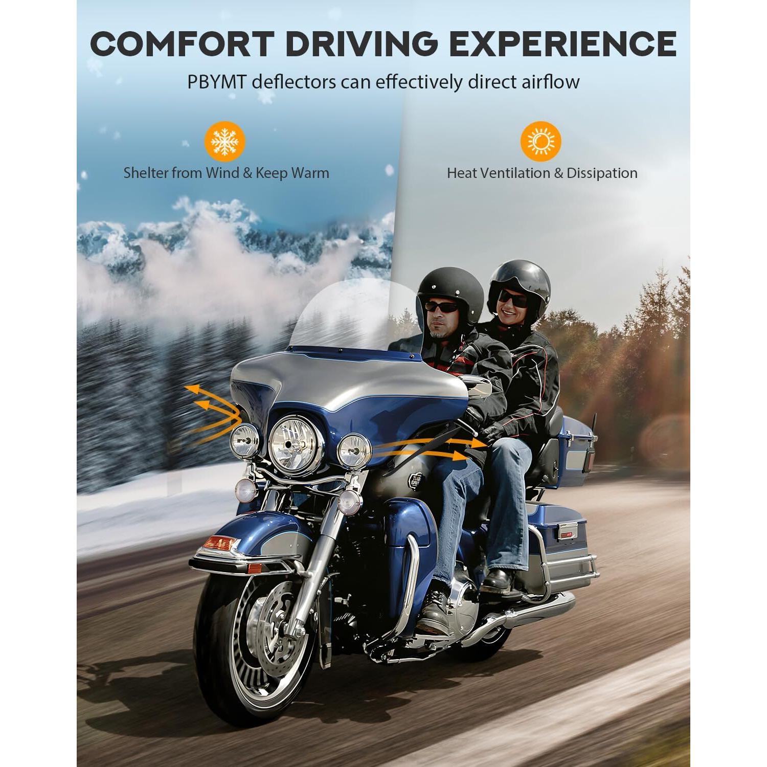 Pbymt Fairing Air Deflectors Side Wings Windshield Adjustable Wind Deflectors Compatible For 2008-2013 Harley Electra Glide Street Glide Trike