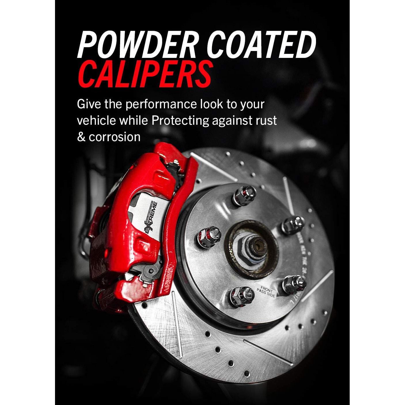 Power Stop Front S6232 Pair Of High-Temp Red Powder Coated Calipers For Fx50  G37  M35H  M37  M56  Q50  Q60  Q70  Q70L  Q  370Z [Model Specific]