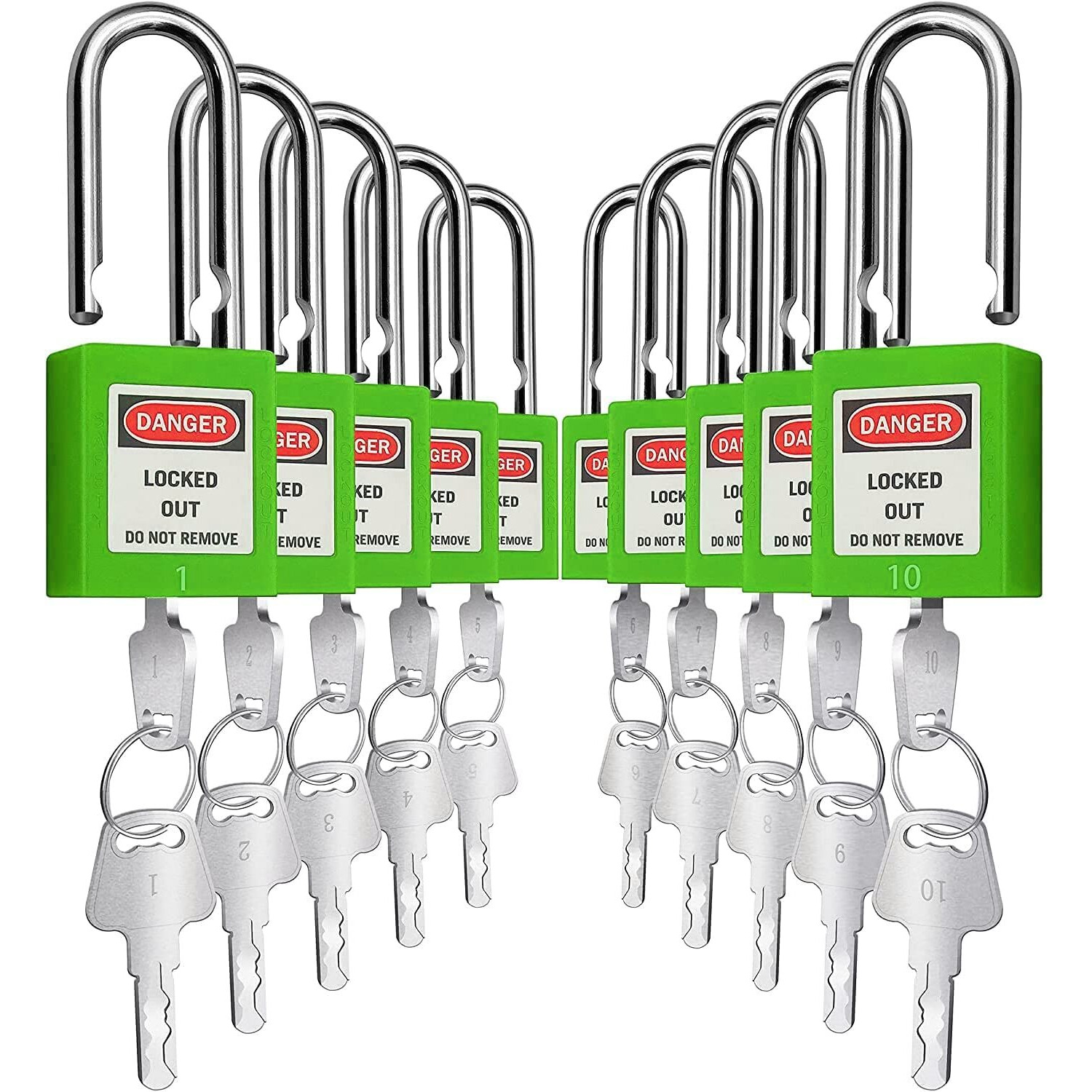 Safby Lockout Tagout Locks  Safety Padlock  Keyed Differently Loto Safety Padlocks For Lock Out Tag Out Kits Station (Green 1-30)