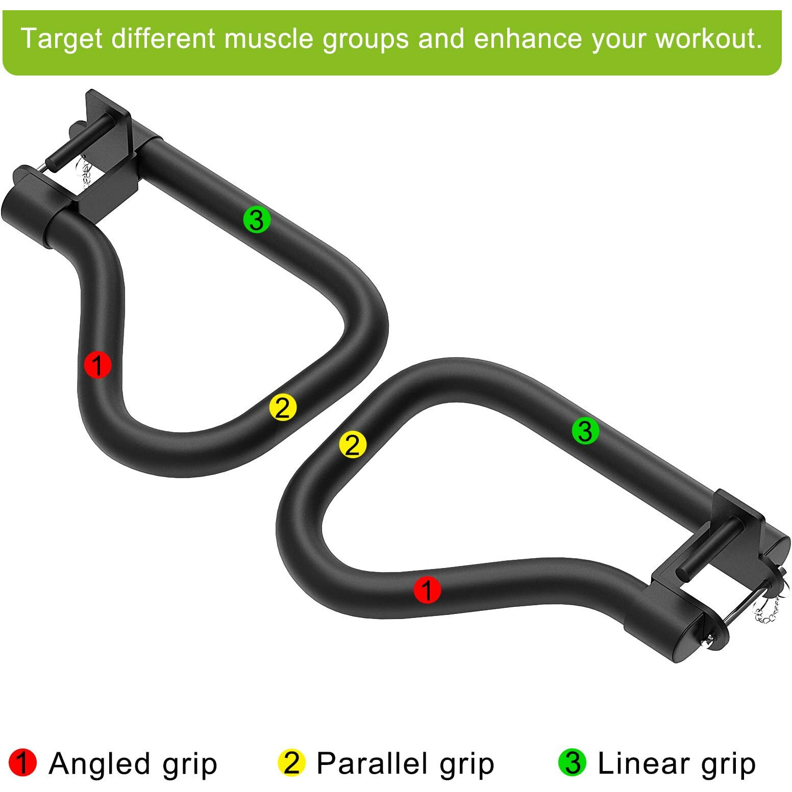 Seleware Solid Dip Bar Attachment For 2"" X 2"" With 1/2"" Hole Power Cage Squat Rack  Set Of 2 Dip Bar Multi-Grip Handles For Strength Training