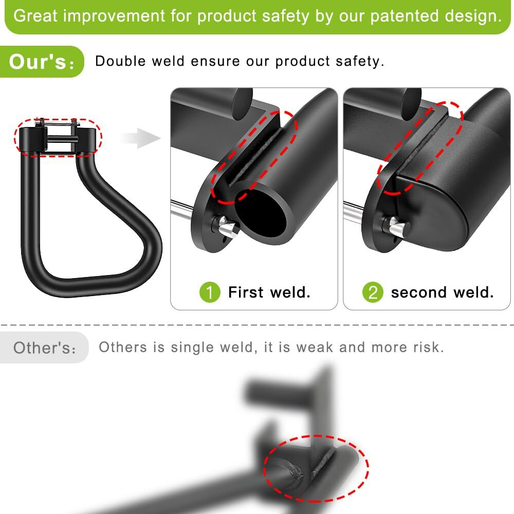 Seleware Solid Dip Bar Attachment For 2"" X 2"" With 1/2"" Hole Power Cage Squat Rack  Set Of 2 Dip Bar Multi-Grip Handles For Strength Training