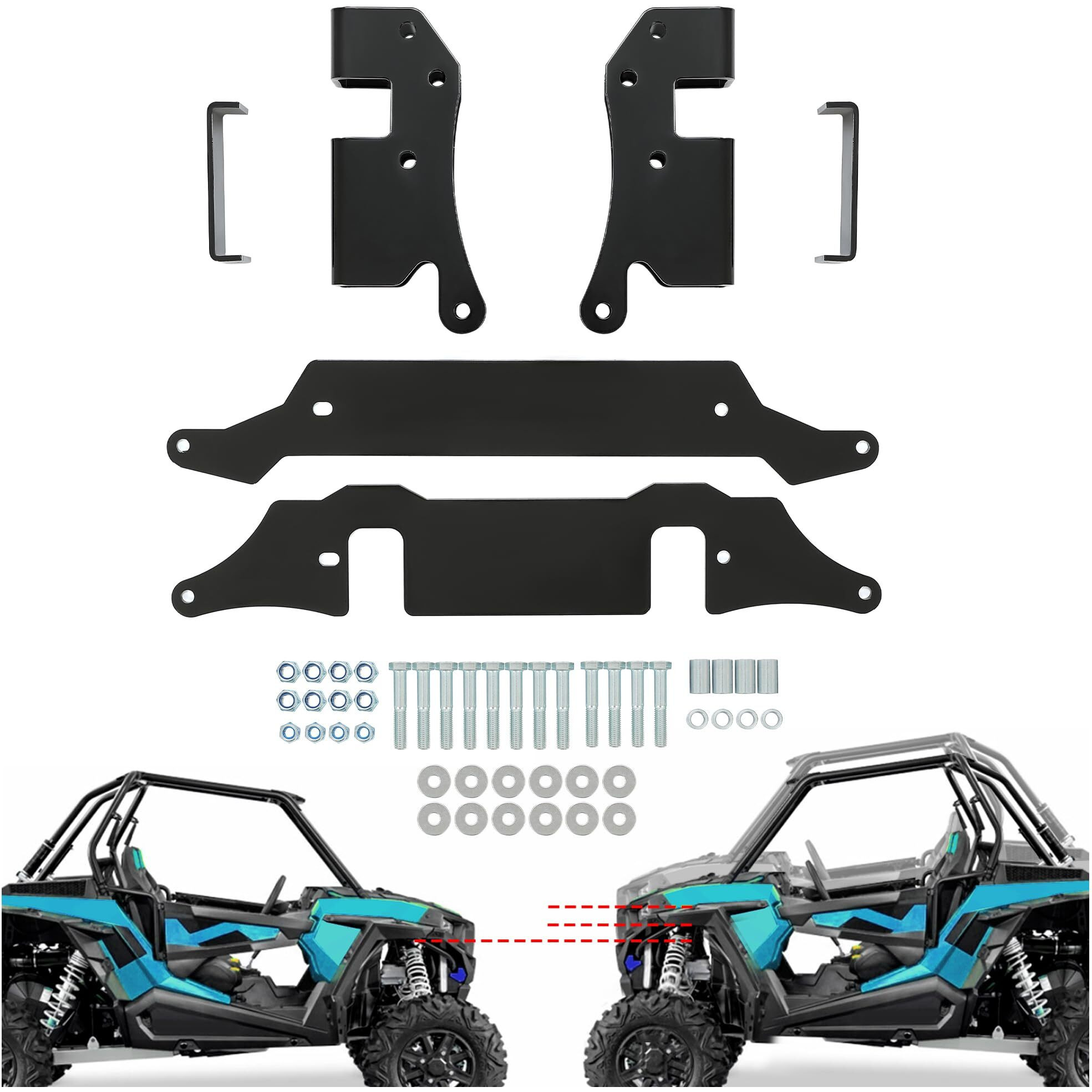 Kuafu 3 -5  Suspension Lift Kit Compatible With 2014-2023 Polaris Rzr Xp 1000/ Xp 4 1000 High Lifter Edition Adjustable Rise Mount Bracket