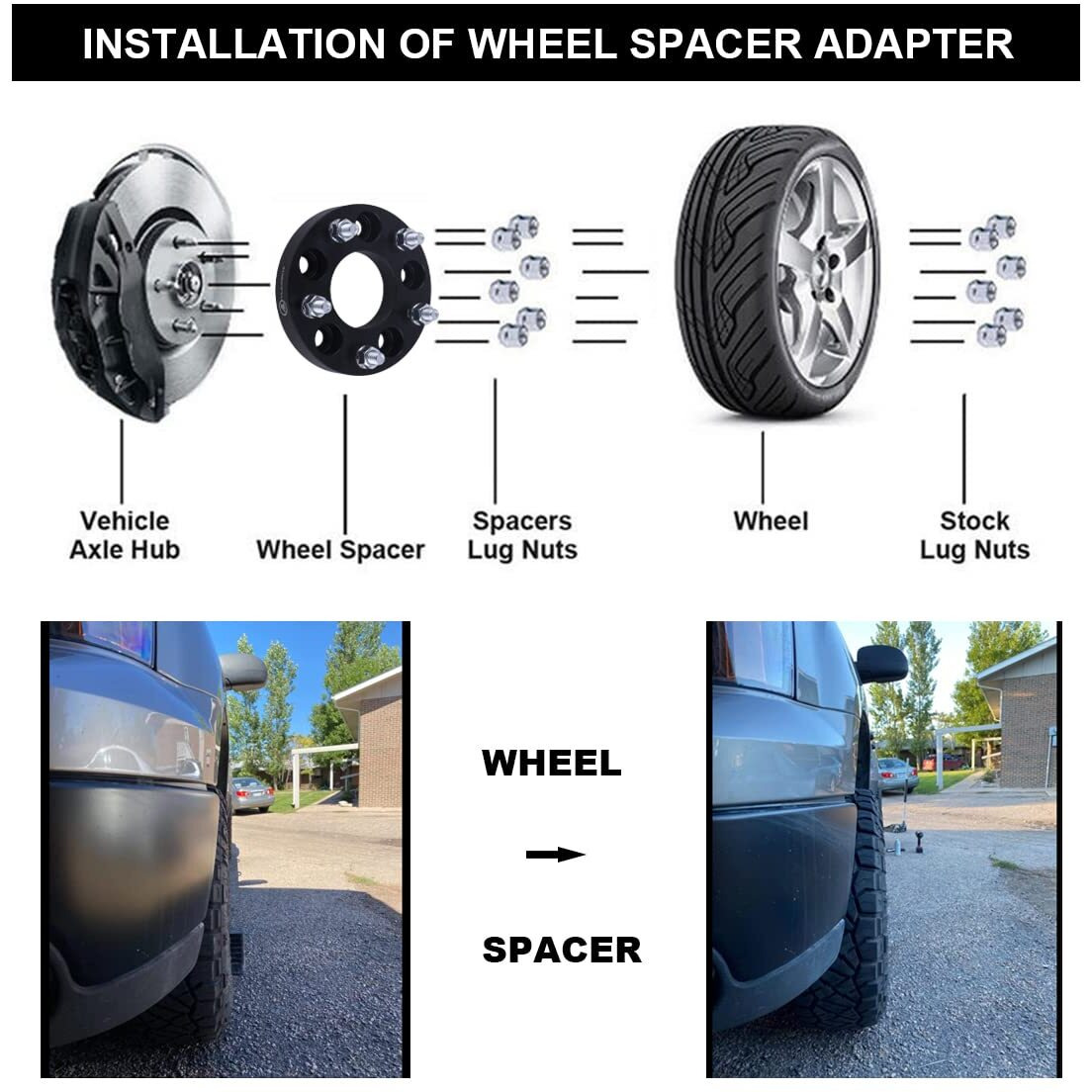 Vlaoschi Black Forged 5X4.75 To 5X5 Wheel Adapters 1 Inch With 12X1.5 Studs Compatible With Chevy Gmc 5 Lug 5X120.65 To 5X127 Adapter For Camaro Corvette Blazer El Camino S10 Jimmy Sonoma - Pack Of 4