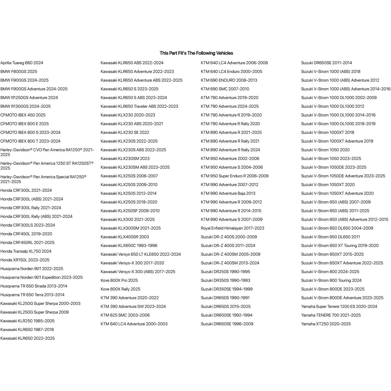 Tusk Off-Road Excursion Rackless Luggage System W/Small Dry Duffel Tail Bag Standard Heat Shield