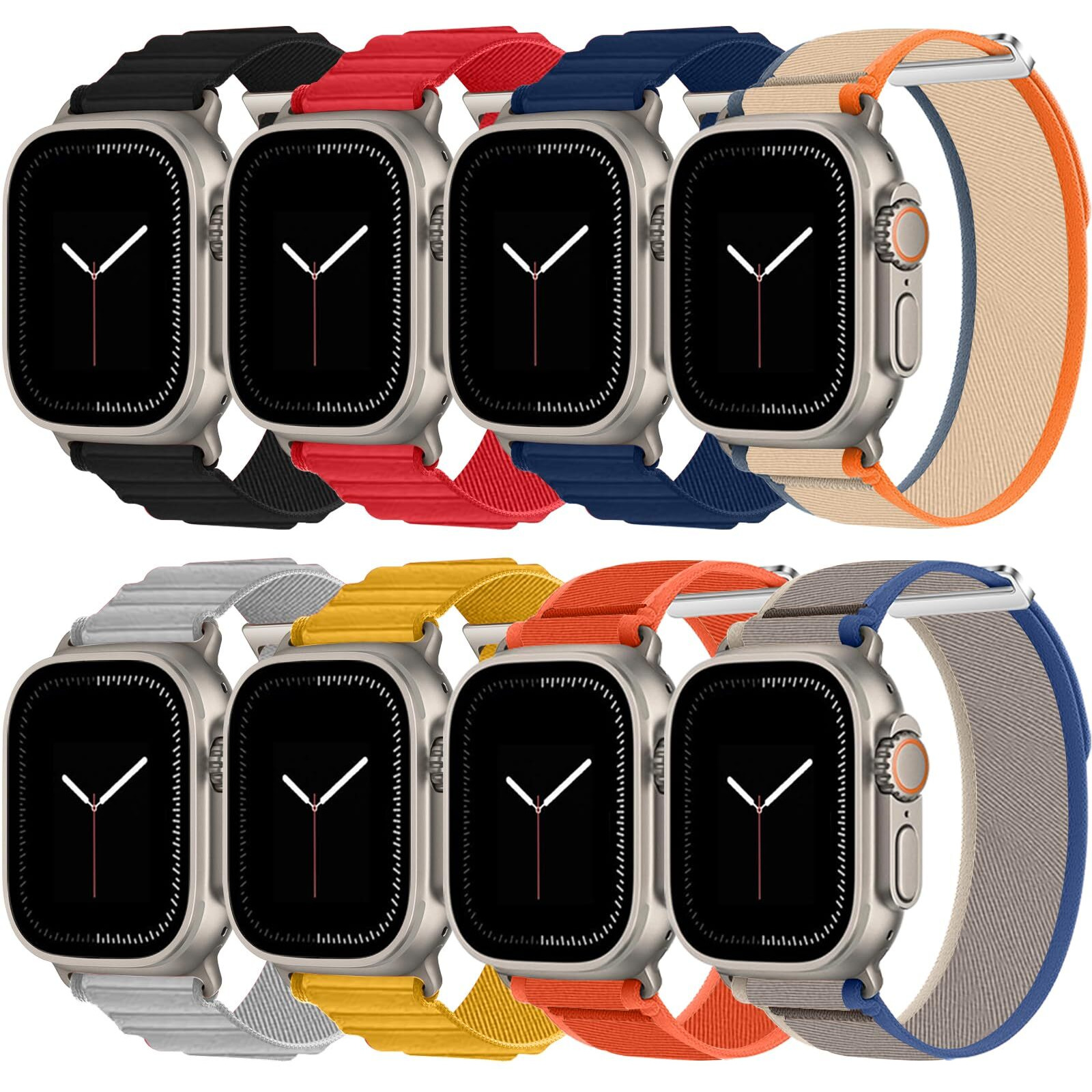 8 Pack Bands - Compatible With Apple Watch Ultra Band 49Mm 46Mm 45Mm 44Mm Men Women Sport Bands For Iwatch Ultra/Ultra 2/Se/Se 2/Series 10/9/8/7/6/5/4