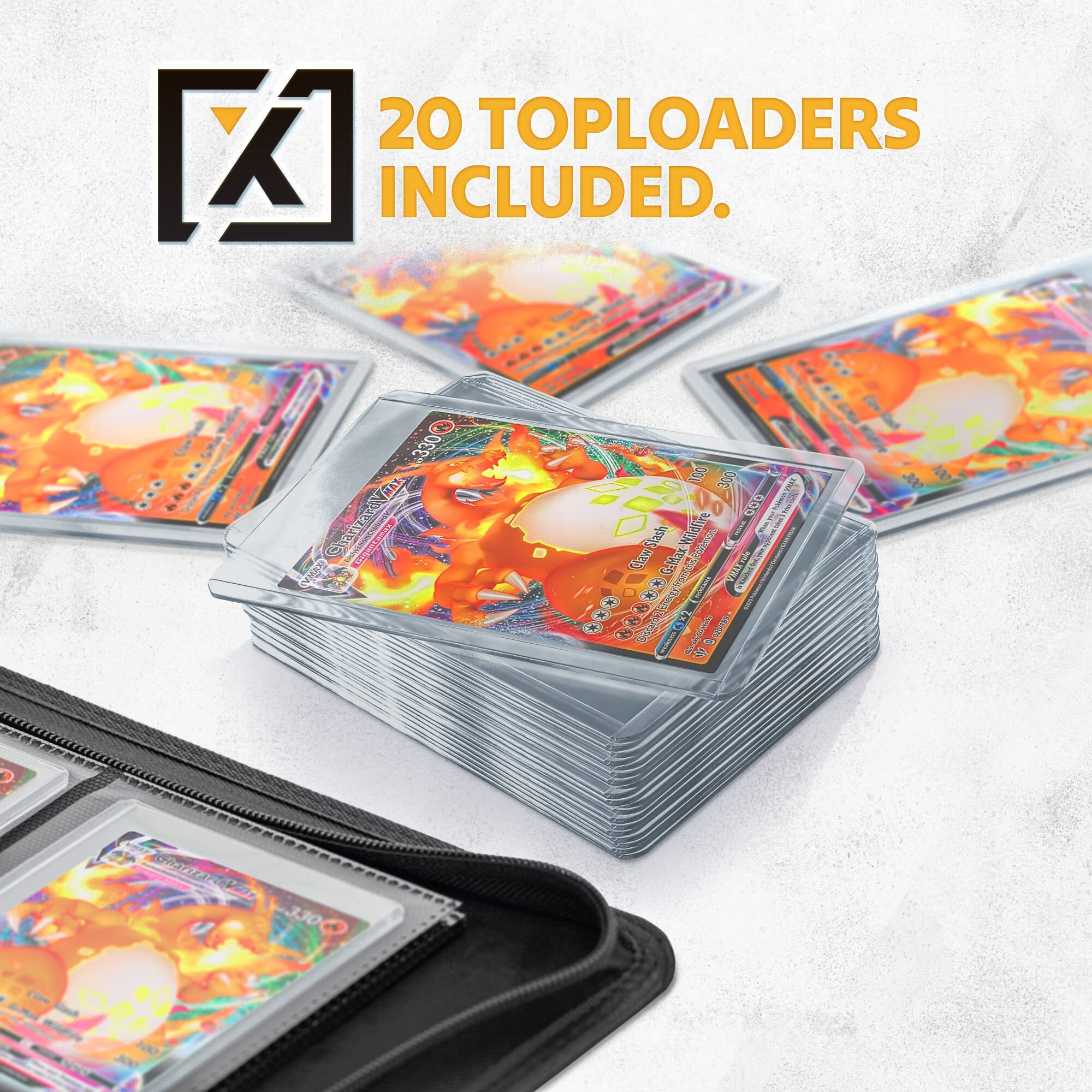 X Pro Toploader Binder | Holds 252 Toploaders | 20 Toploaders Included | 9-Pocket | Ringless Double-Sided Pockets For Tcg  Sports | Premium Top Loader Storage