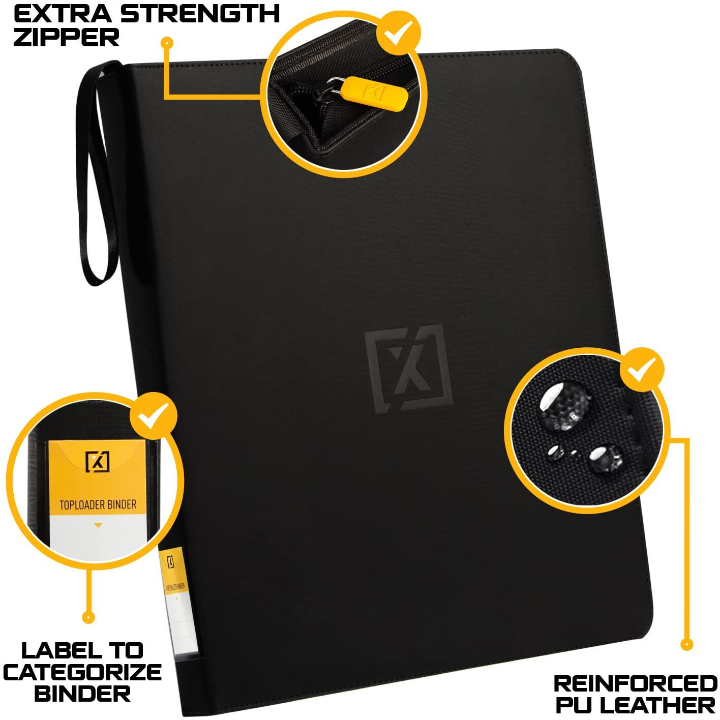 X Pro Toploader Binder | Holds 252 Toploaders | 20 Toploaders Included | 9-Pocket | Ringless Double-Sided Pockets For Tcg  Sports | Premium Top Loader Storage