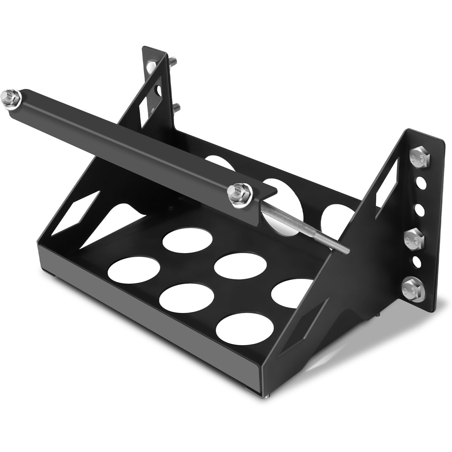 Heavy-Duty Metal Battery Mounting Tray Bracket - Universal Bolt-In Steel Battery Box For Cars  Trucks  Boats  Rvs  And Trailers (Fits Up To 10.63 "&quot7.06 "&quot7.5 "")