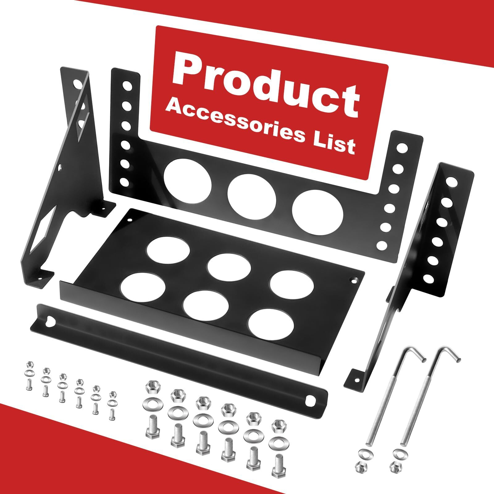 Heavy-Duty Metal Battery Mounting Tray Bracket - Universal Bolt-In Steel Battery Box For Cars  Trucks  Boats  Rvs  And Trailers (Fits Up To 10.63 "&quot7.06 "&quot7.5 "")