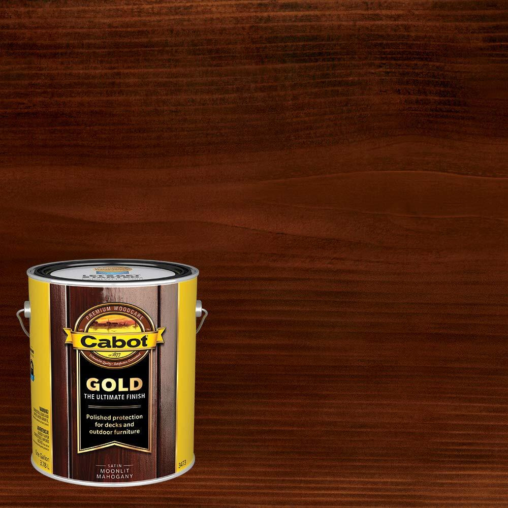 Cabot 140.0003473.007 Gold Finish  Translucent  Moonlit Mahogany  Satin - 1 Gallon