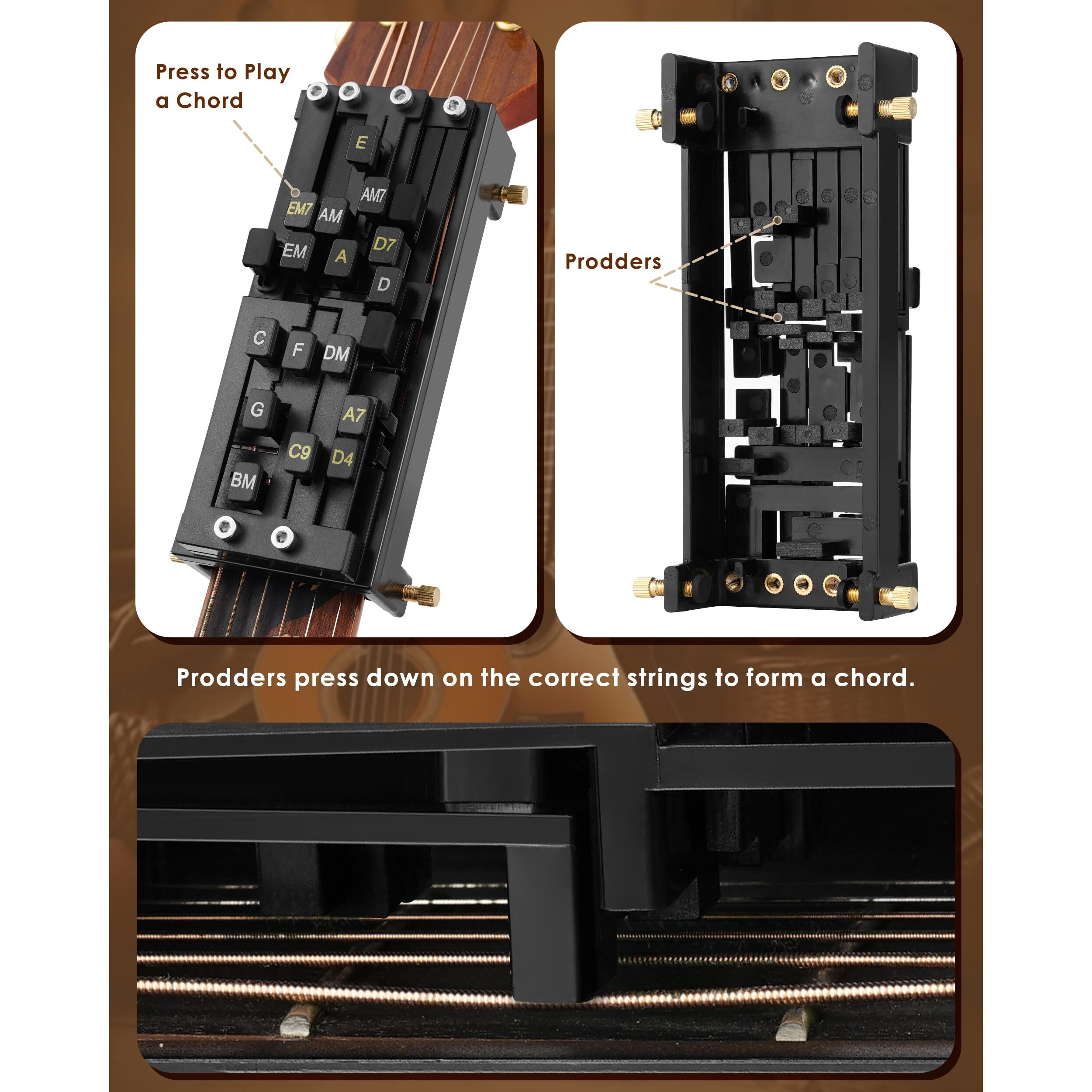 Guitar Chord Presser  Guitar Chords Trainer For Beginners And Arthritis Player  From Pain To Play - The Arthritis-Friendly Chord Tool  No More Sore Fingers - Chord Helper For Beginners