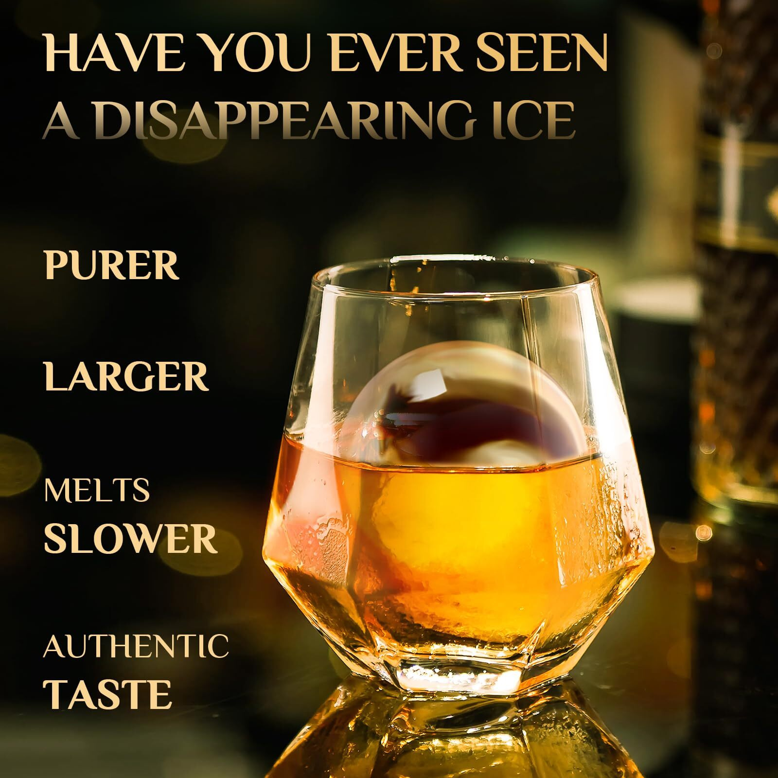 Clear Ice Cube Maker  2.5 "" Stainless Steel Crystal Clear Ice Ball Maker  Non-Bpa Premium Silicone Ice Cube Molds For Whiskey & Cocktails  Easy-Release Sphere Ice Maker  Bourbon Gifts For Men (1 Pack)