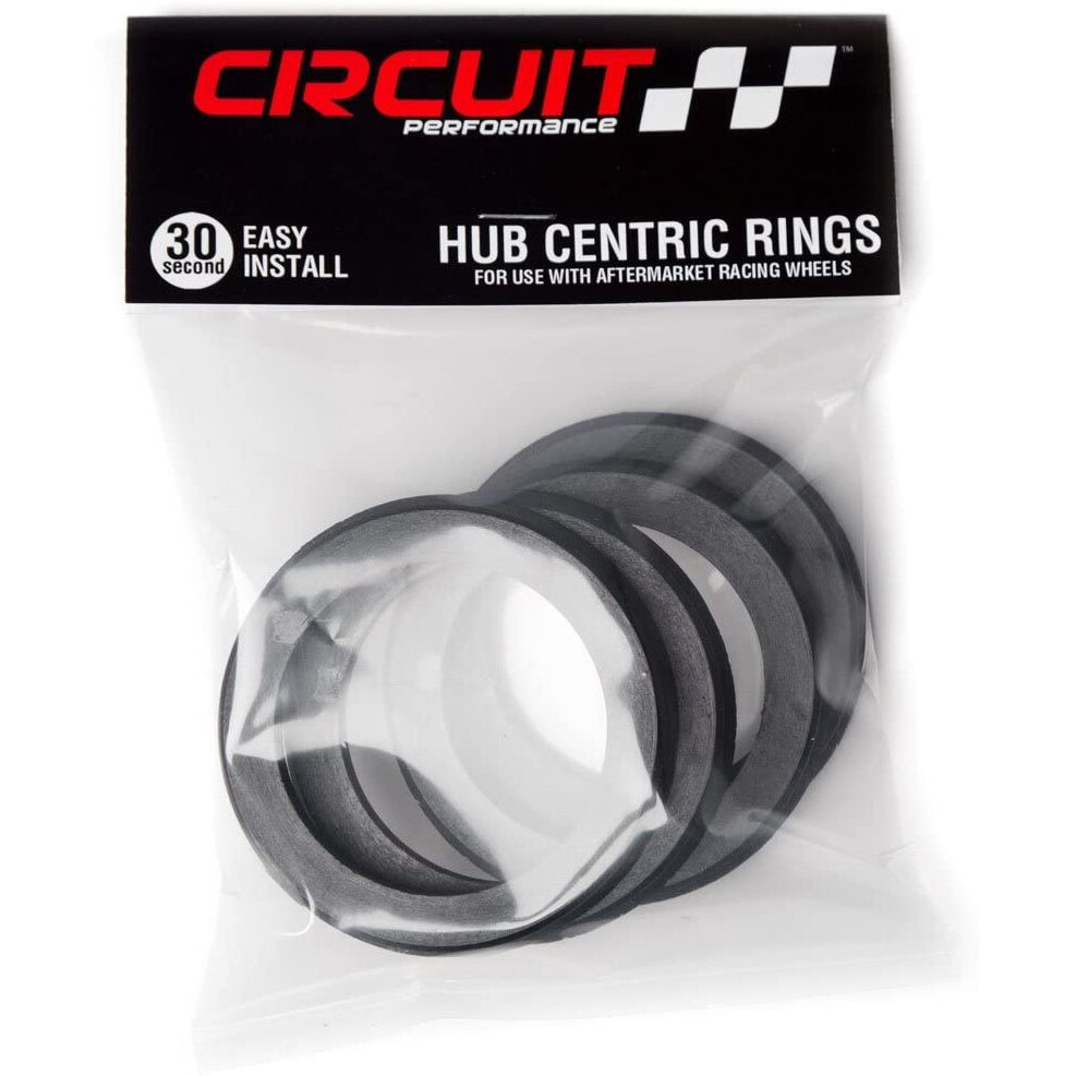Circuit Performance Hub Centric Rings (4 Pack) - 76.1 To 64.1 Black Nylon Hubrings - Compatible With Honda Civic  Accord  Most Acura With 64.1Mm Vehicle Hub Using Wheels With 76.1Mm Centerbore