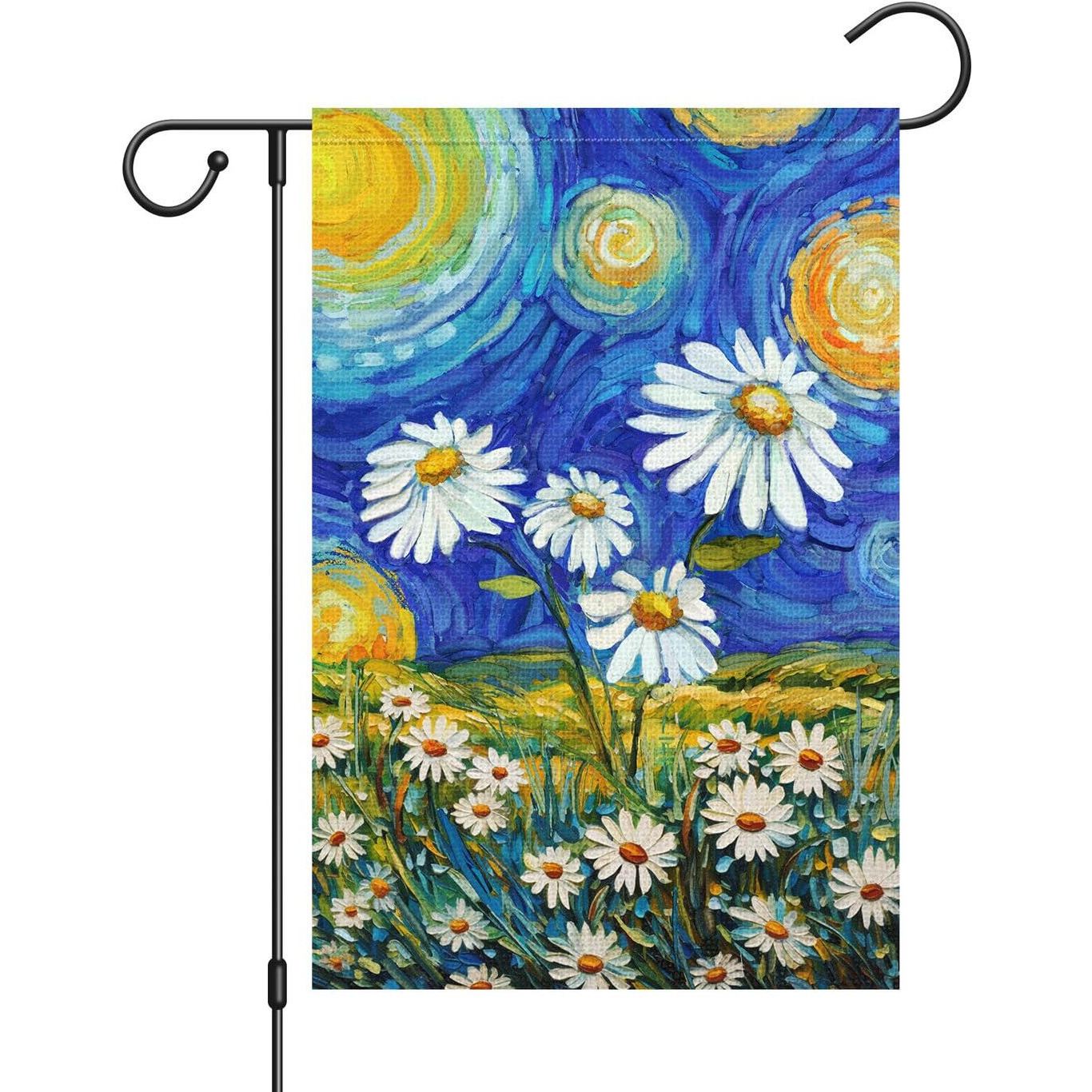 Louise Maelys Spring Summer Garden Flag 12X18 Inch Double Sided Vertical  Burlap Small Daisy Flower Welcome Yard House Flags Outside Outdoor Home Decoration