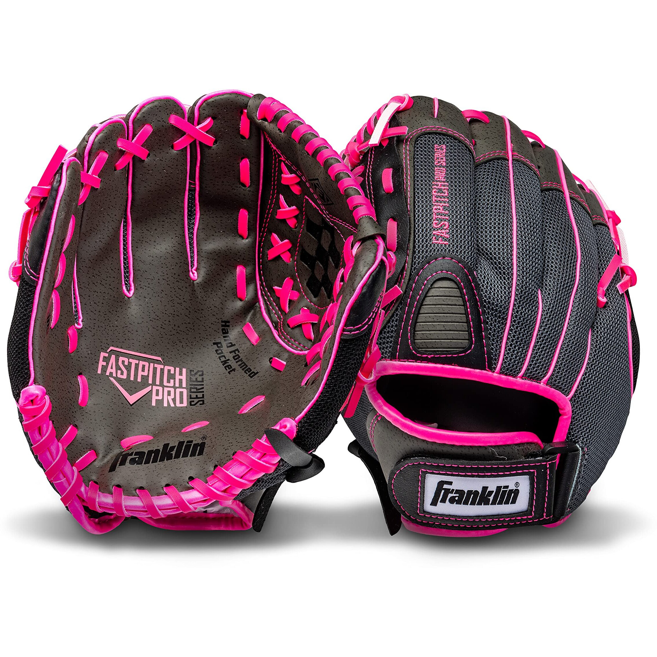 Franklin Sports Girls Softball Glove - Women's Windmill Fastpitch + Slowpitch Softball Glove - Pink Softball Mitt - Left Hand Throw Adult + Youth - 11""