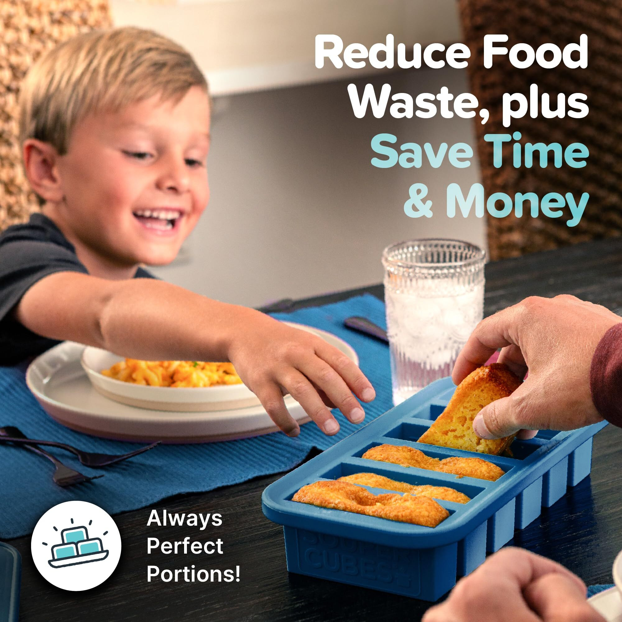 Souper Cubes Silicone Freezer Molds Gift Set With 2 Tbsp  1/2  1  And 2 Cup Silicone Freezer Trays With Lids - Meal Prep And Kitchen Essentials Bundle - Blueberry