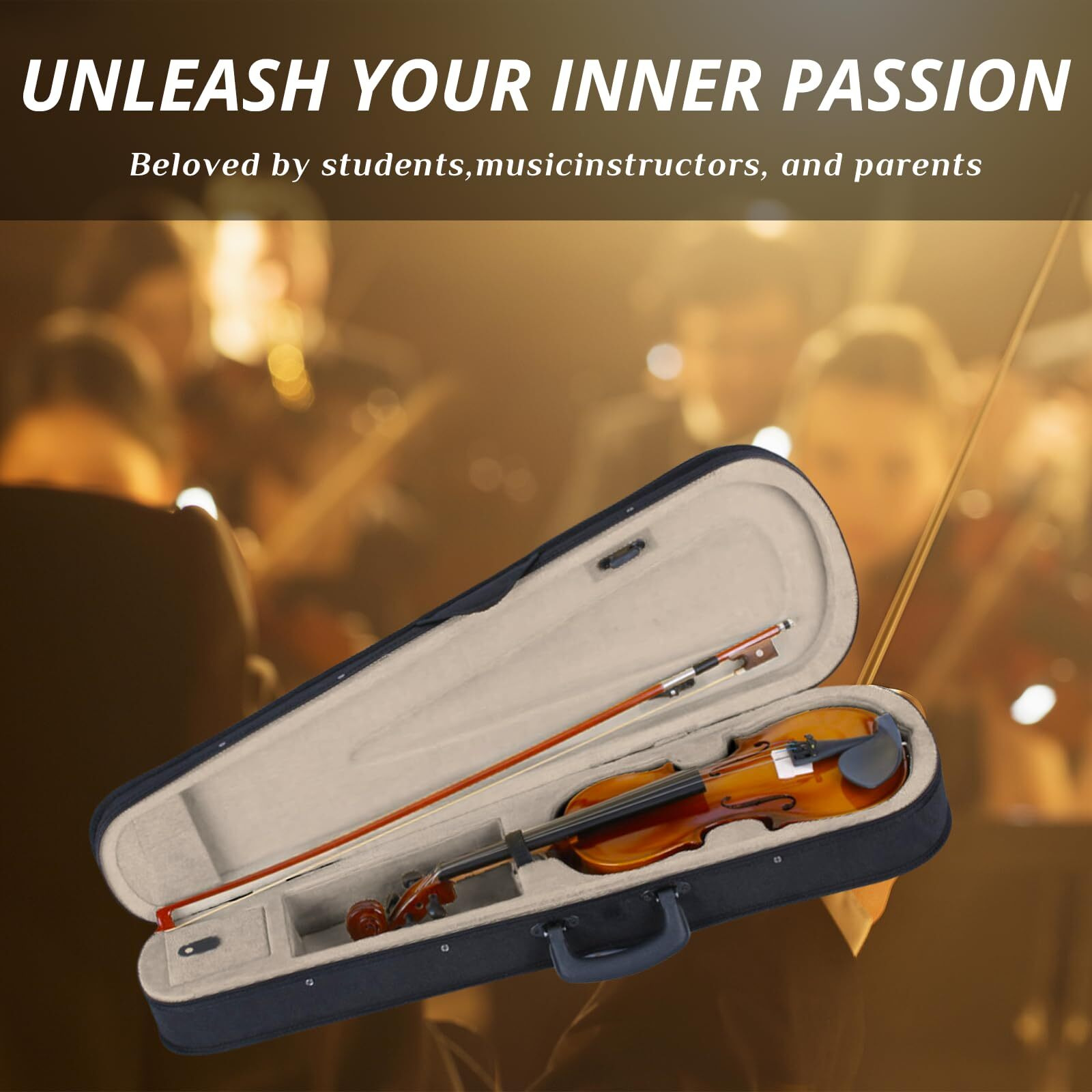 Ktaxon 3/4 Violin For Beginners  Fiddle For Students And Enthusiasts  Acoustic Violin Kit With Case  Bow  Rosin & Manual