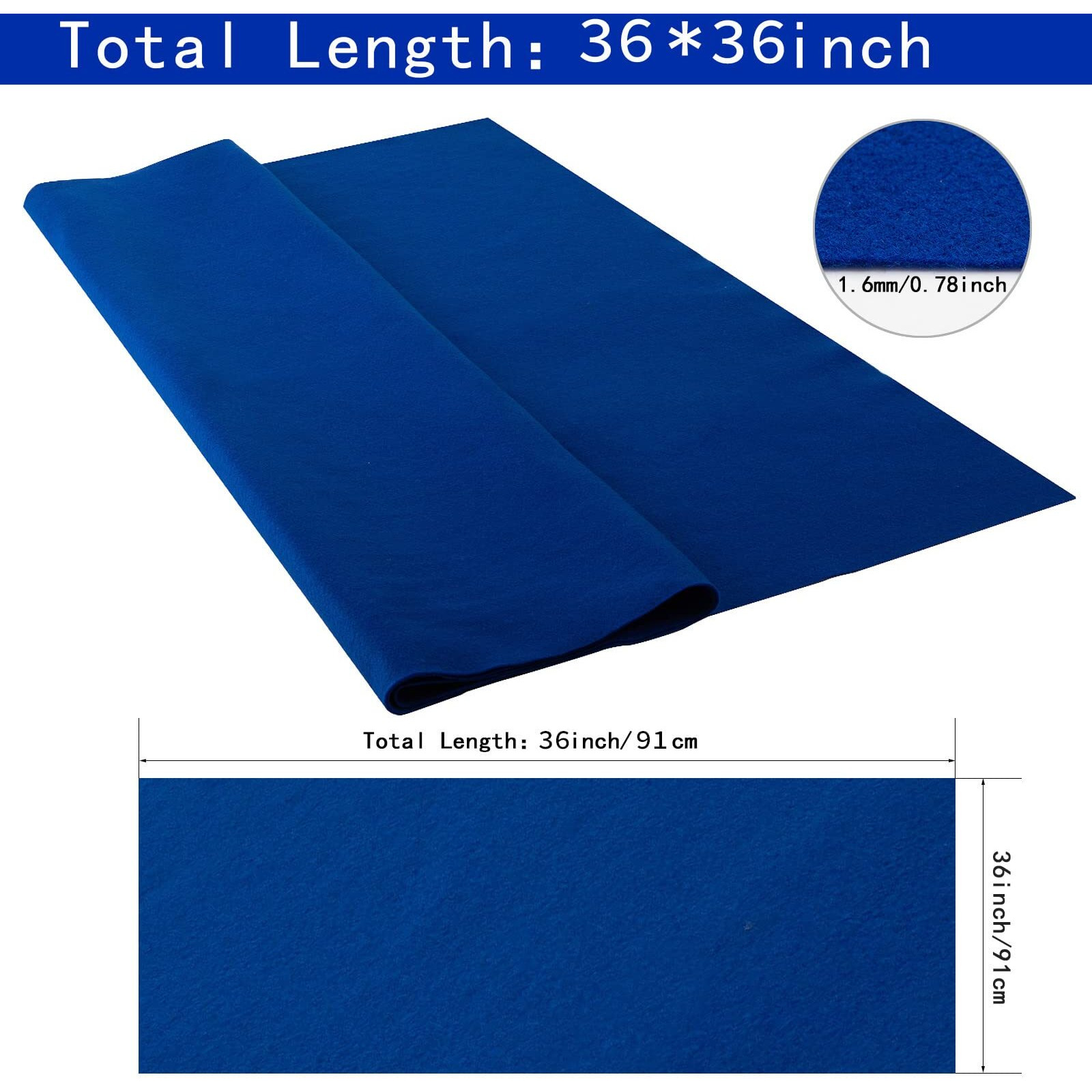 Haofeijh Felt Fabric 36 * 36 Inch Wide 1.6Mm Fabric Sheets Soft Woven Acrylic Craft Fabric For Diy Craft Work Sewing Patchwork Craft Felt