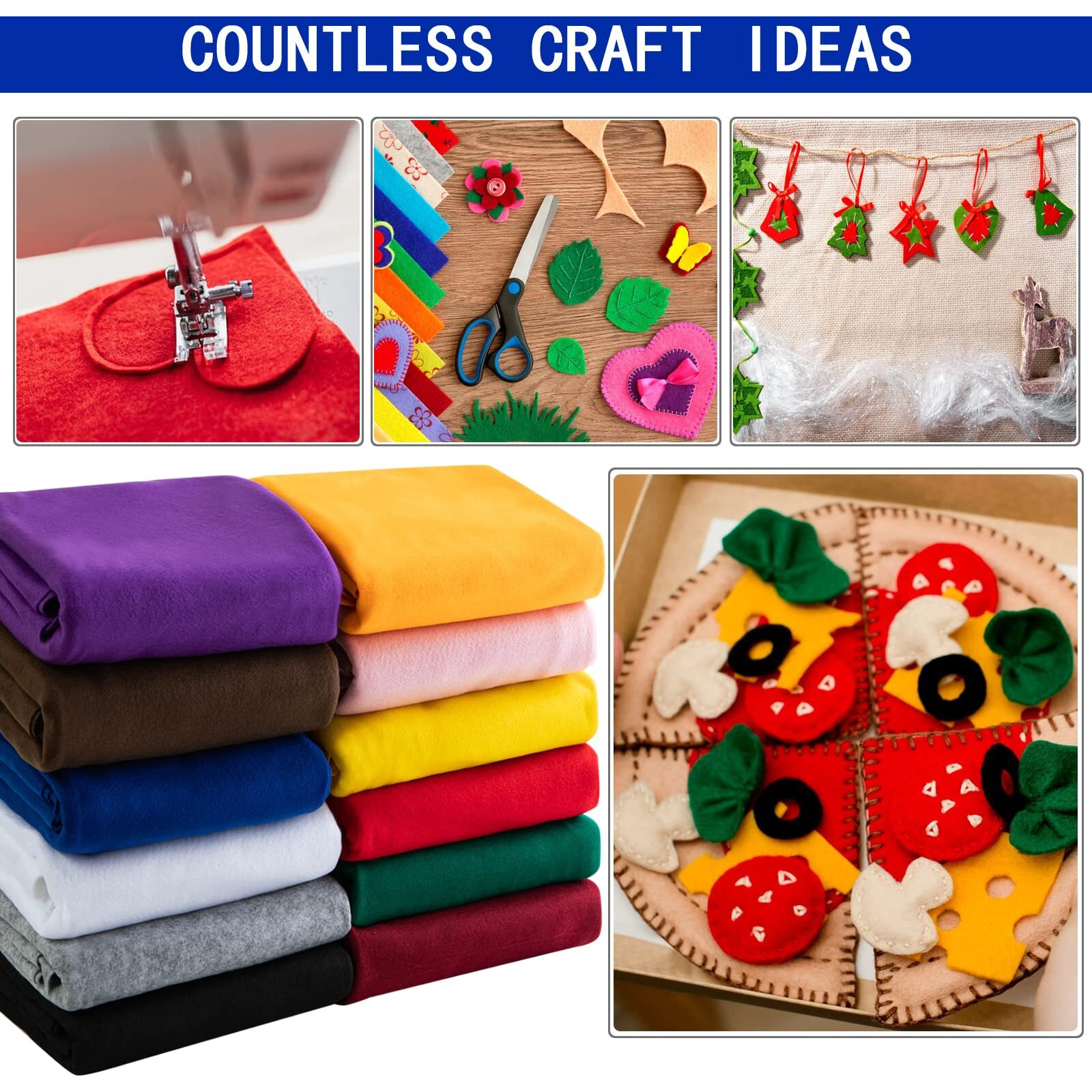 Haofeijh Felt Fabric 36 * 36 Inch Wide 1.6Mm Fabric Sheets Soft Woven Acrylic Craft Fabric For Diy Craft Work Sewing Patchwork Craft Felt