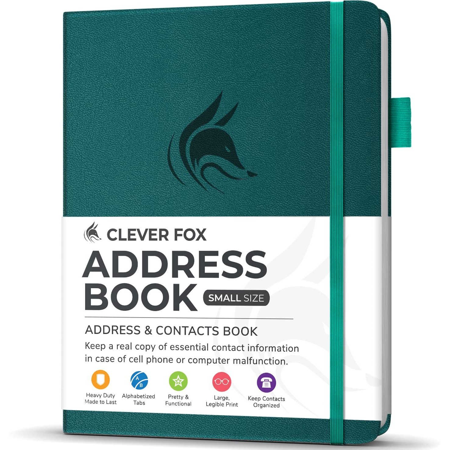 Clever Fox Address Book With Alphabetic Tabs - Pu Leather Telephone And Address Book For Keeping Contacts Safe  Contact Organizer Journal  Small Size (4.0 X 5.5"")