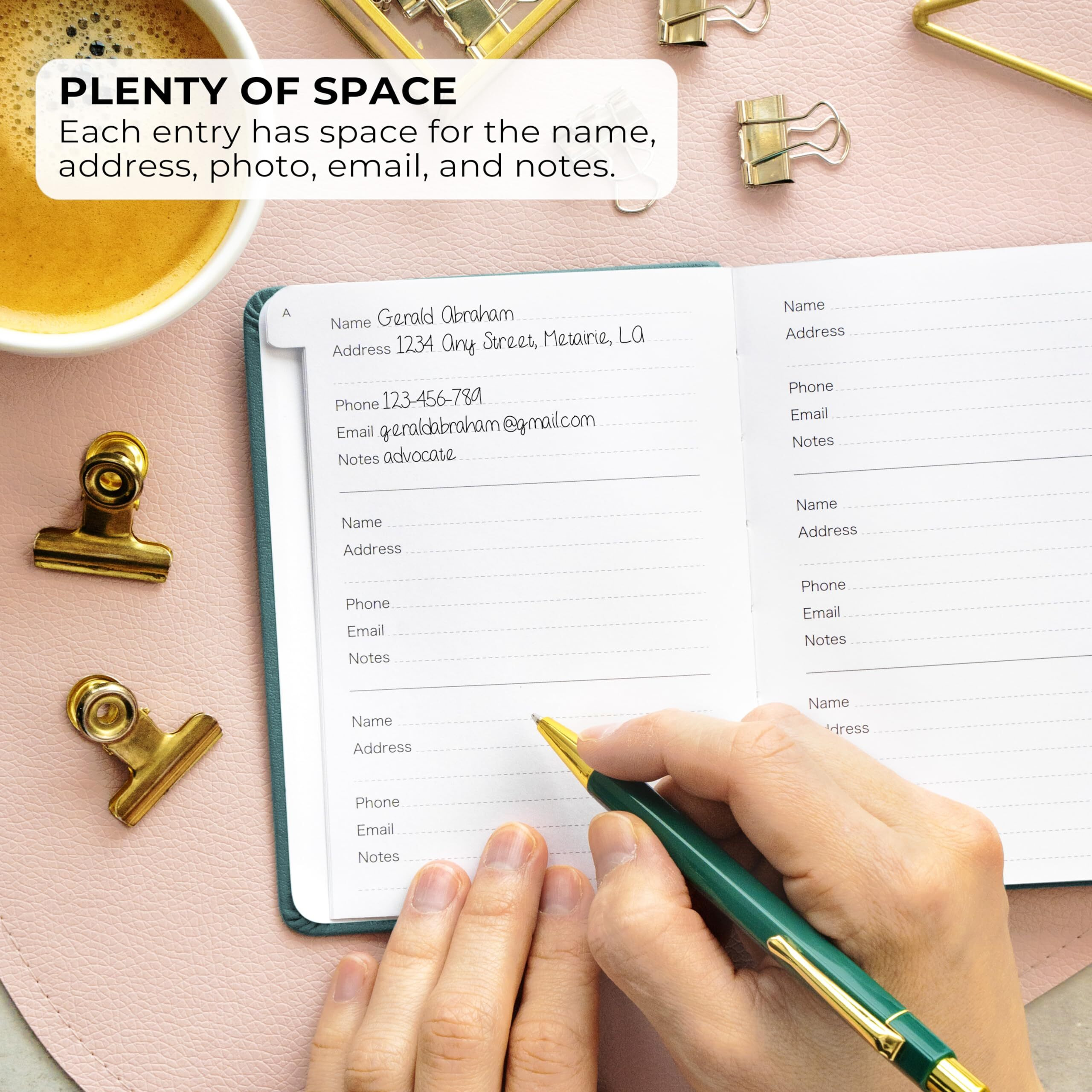 Clever Fox Address Book With Alphabetic Tabs - Pu Leather Telephone And Address Book For Keeping Contacts Safe  Contact Organizer Journal  Small Size (4.0 X 5.5"")