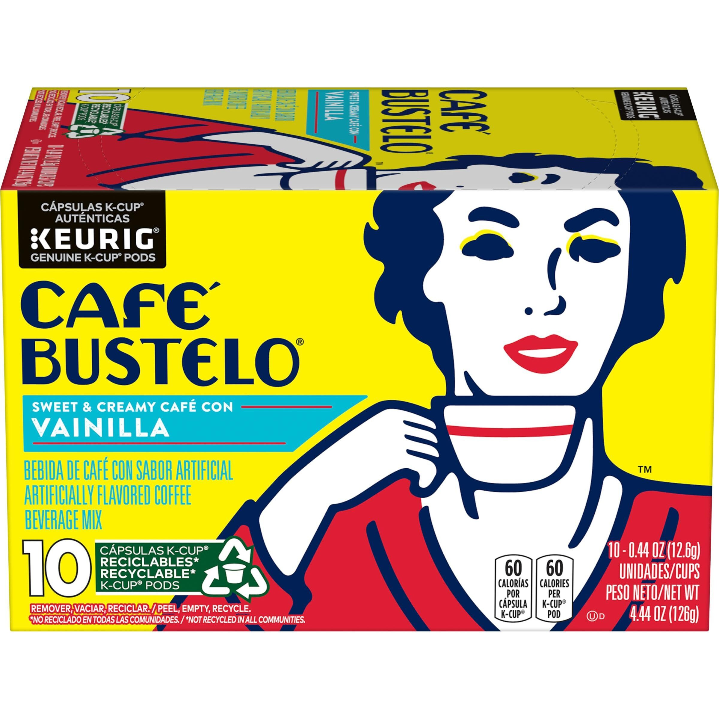 Cafe Bustelo Sweet & Creamy Caf Con Vainilla  10 Keurig K-Cup Pods
